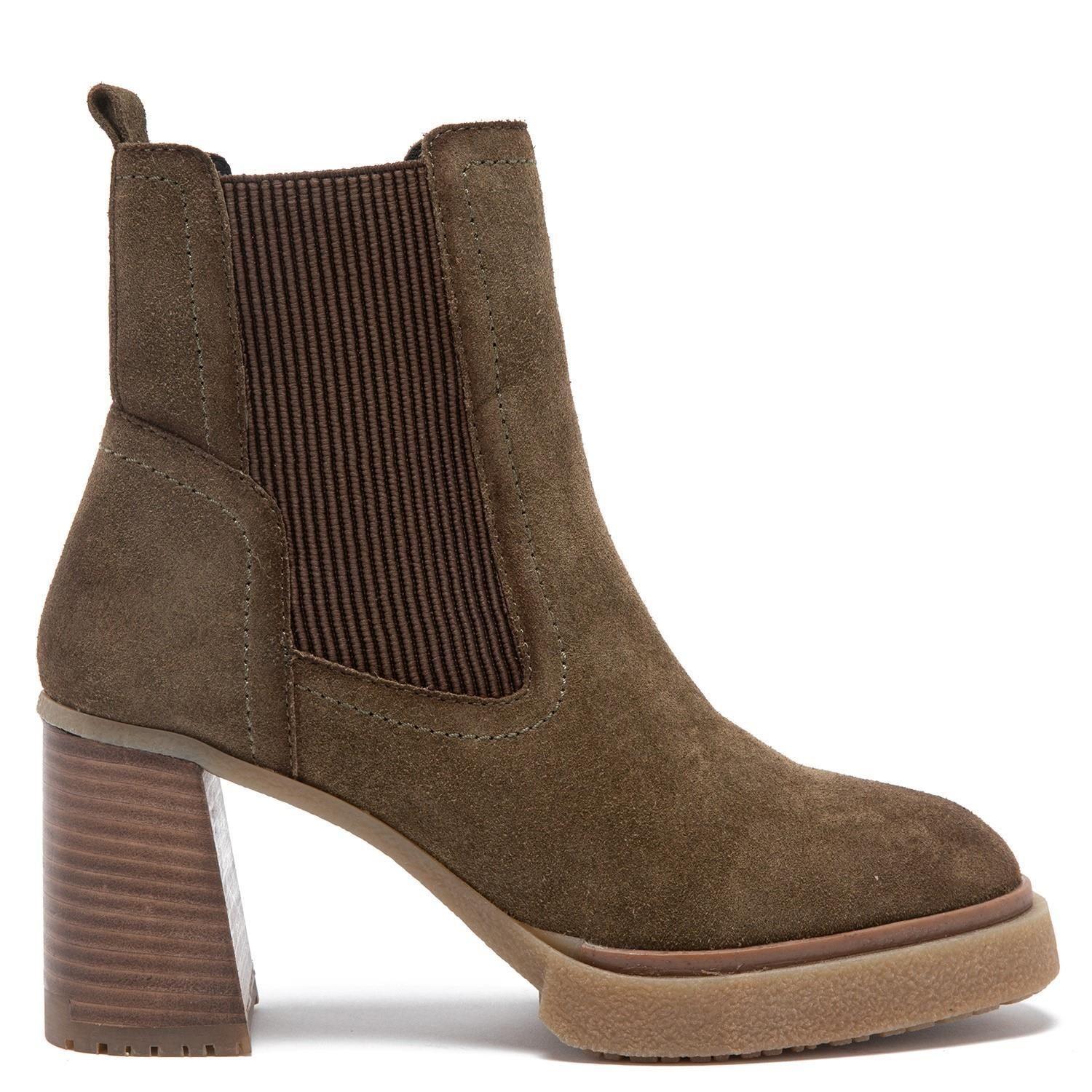 Botin de cuero mujer Gacel Olivo Pepa 0659352-0