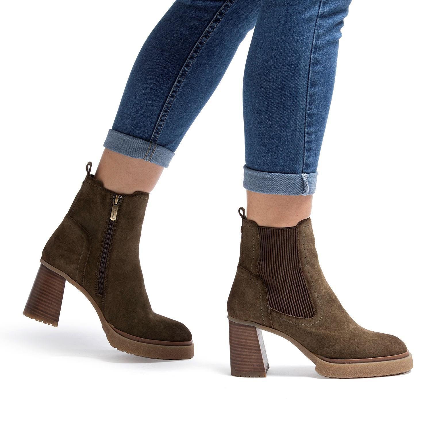 Botin de cuero mujer Gacel Olivo Pepa 0659352-1