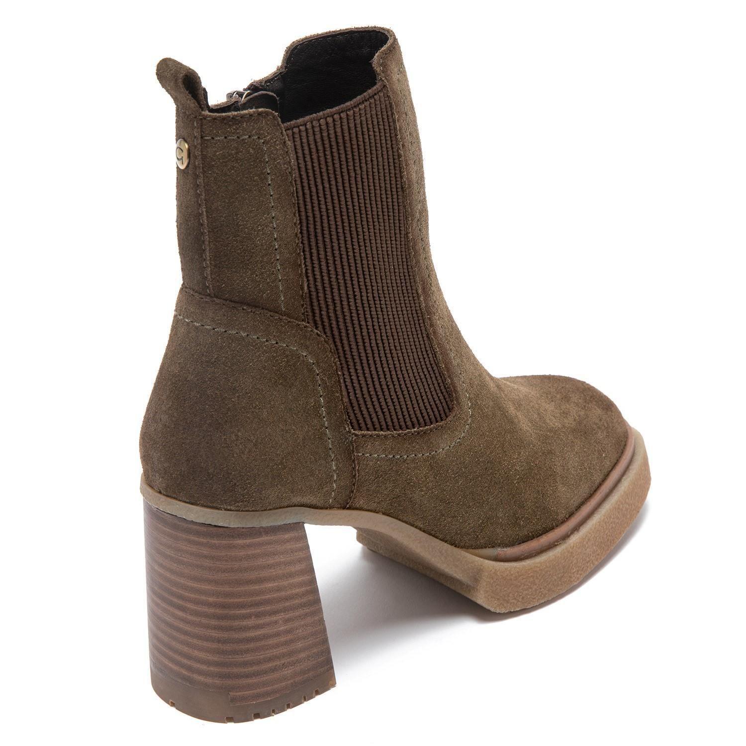 Botin de cuero mujer Gacel Olivo Pepa 0659352-4