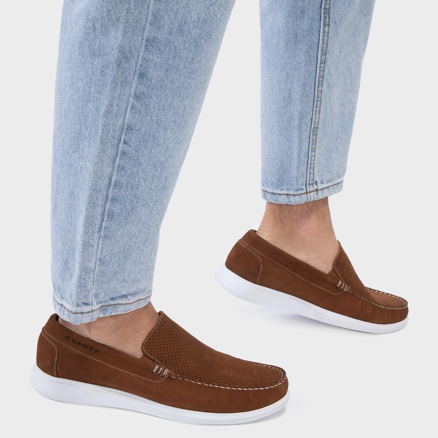 Mocasin de cuero hombre Guante Tostado Cannes 0034813-1