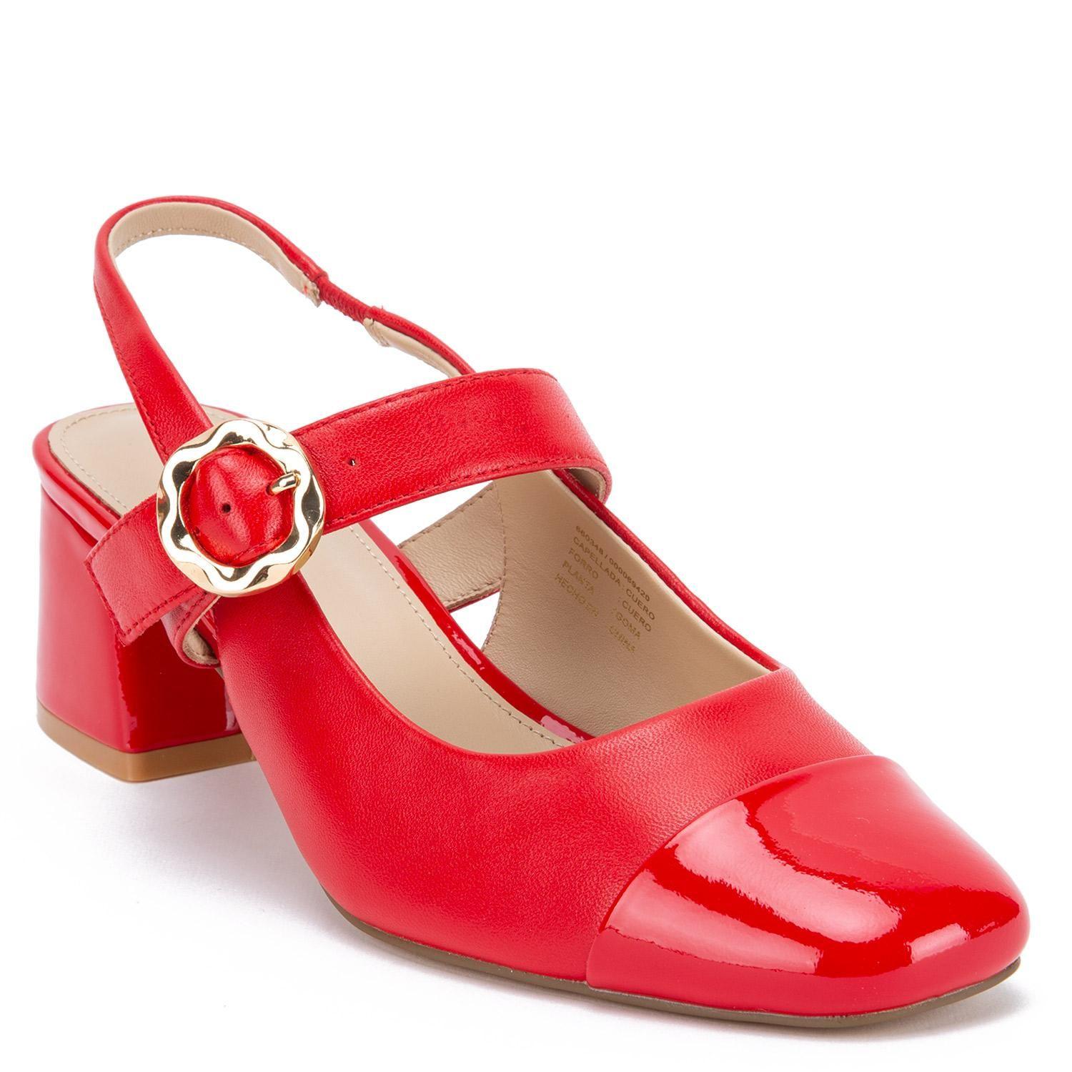 Zapato de cuero mujer Gacel rojo Coco 0660348-2