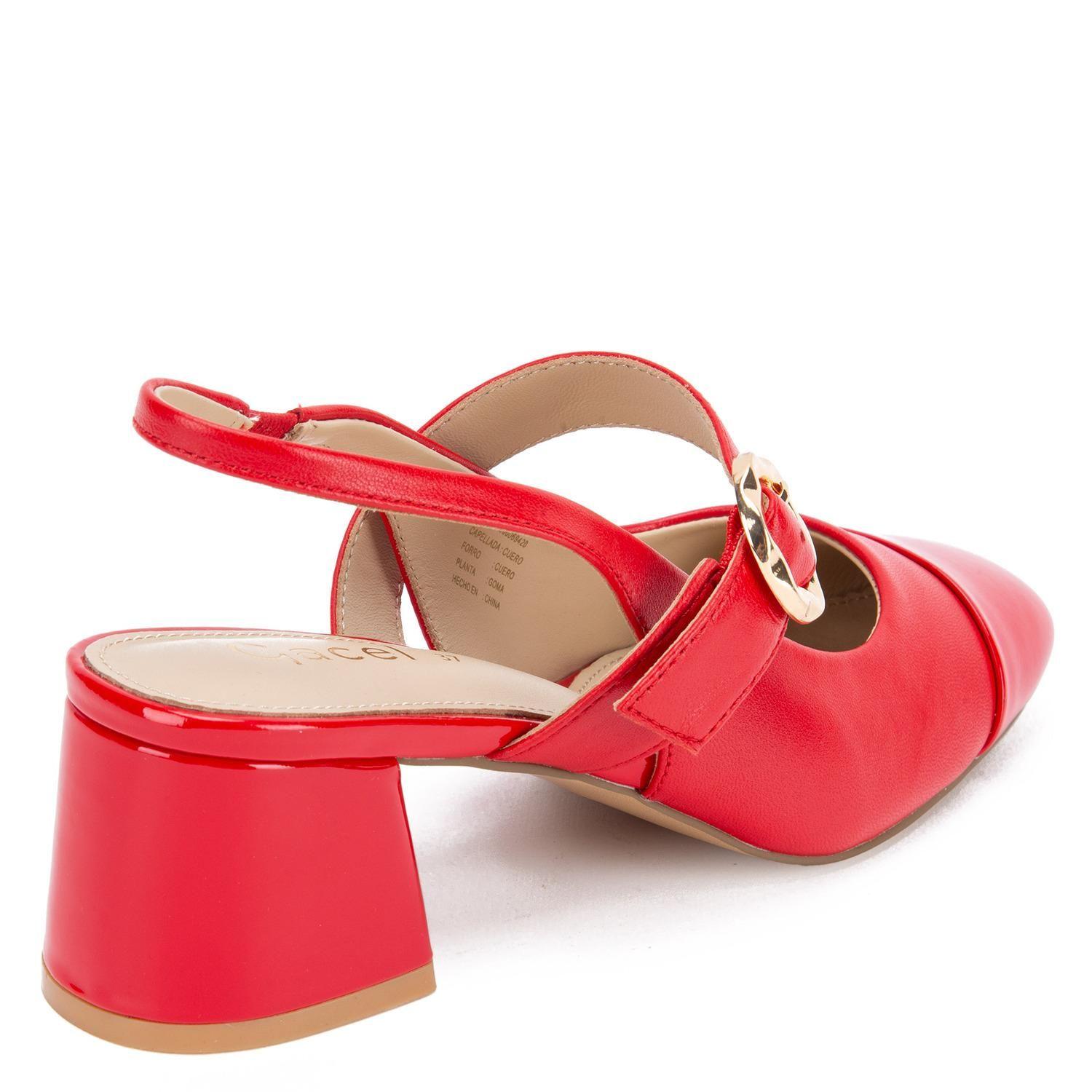 Zapato de cuero mujer Gacel rojo Coco 0660348-4