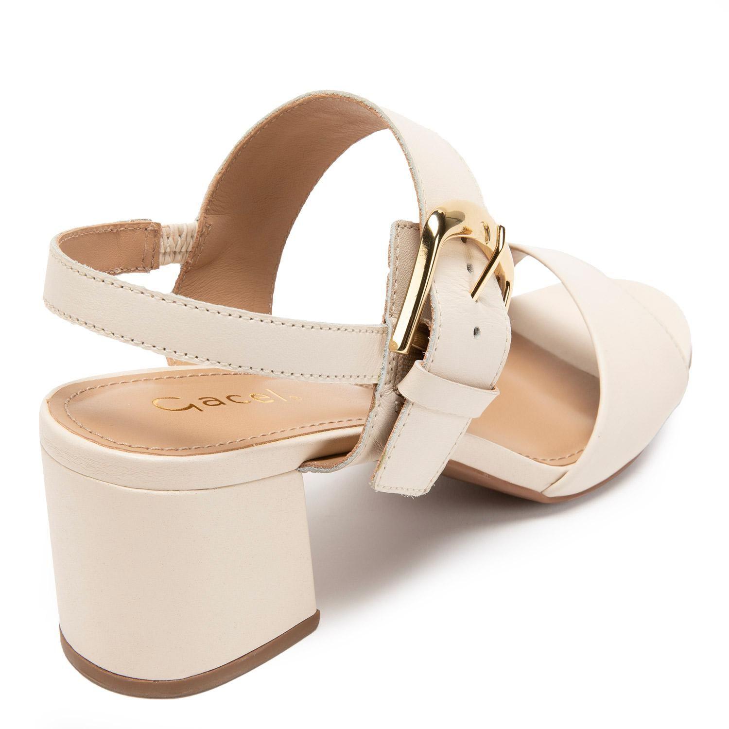 Sandalia de cuero mujer Gacel Crema Ginger-3