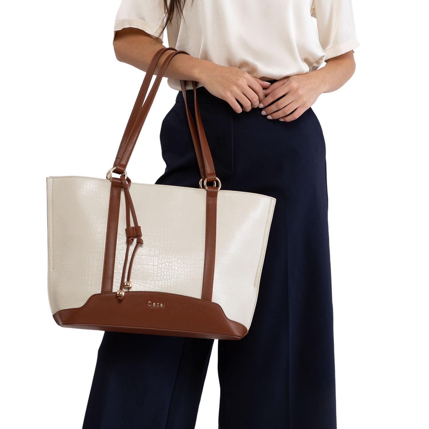 Cartera mujer Gacel off white shopping-1