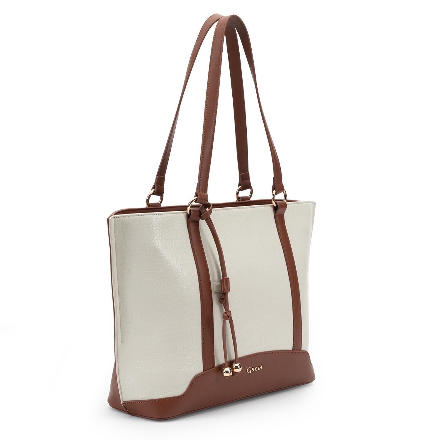 Cartera mujer Gacel off white shopping-2