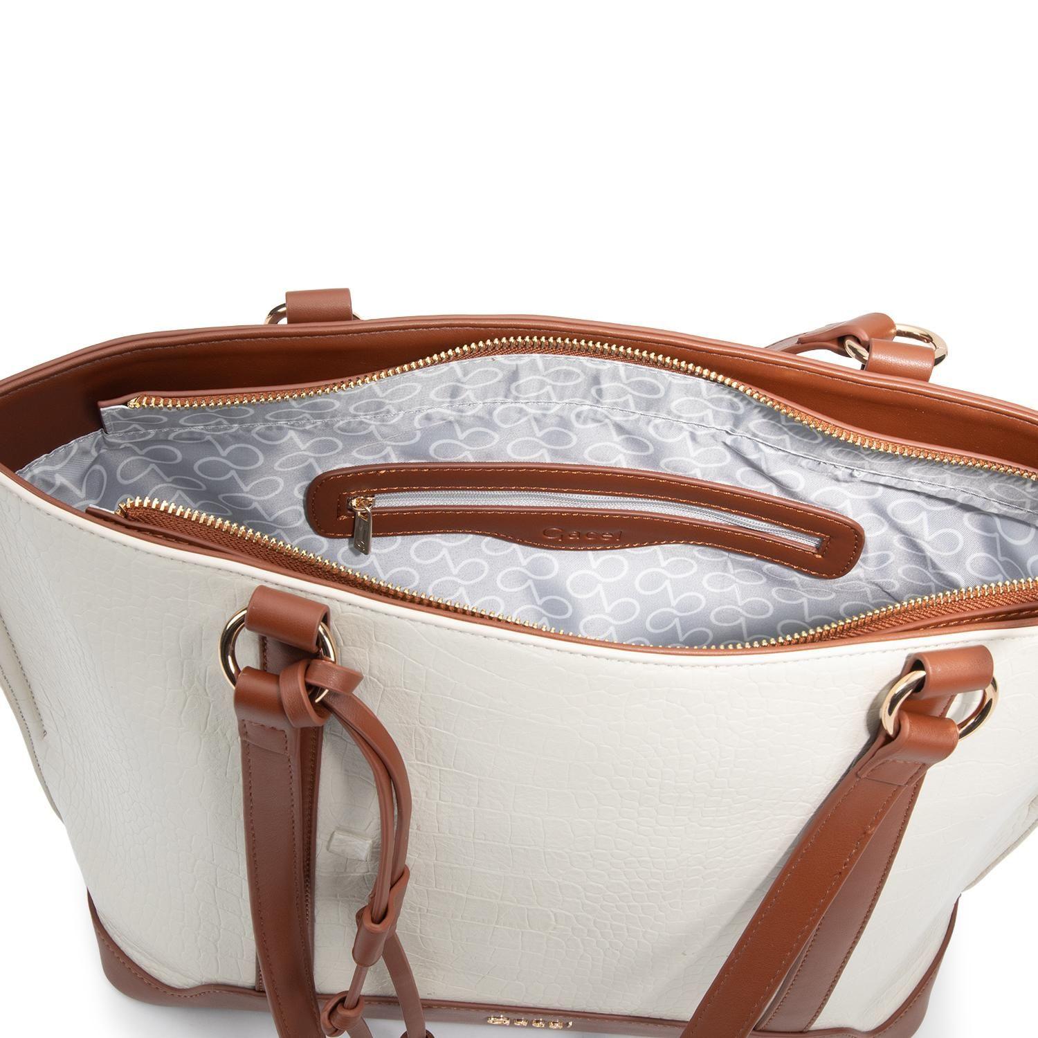 Cartera mujer Gacel off white shopping-4