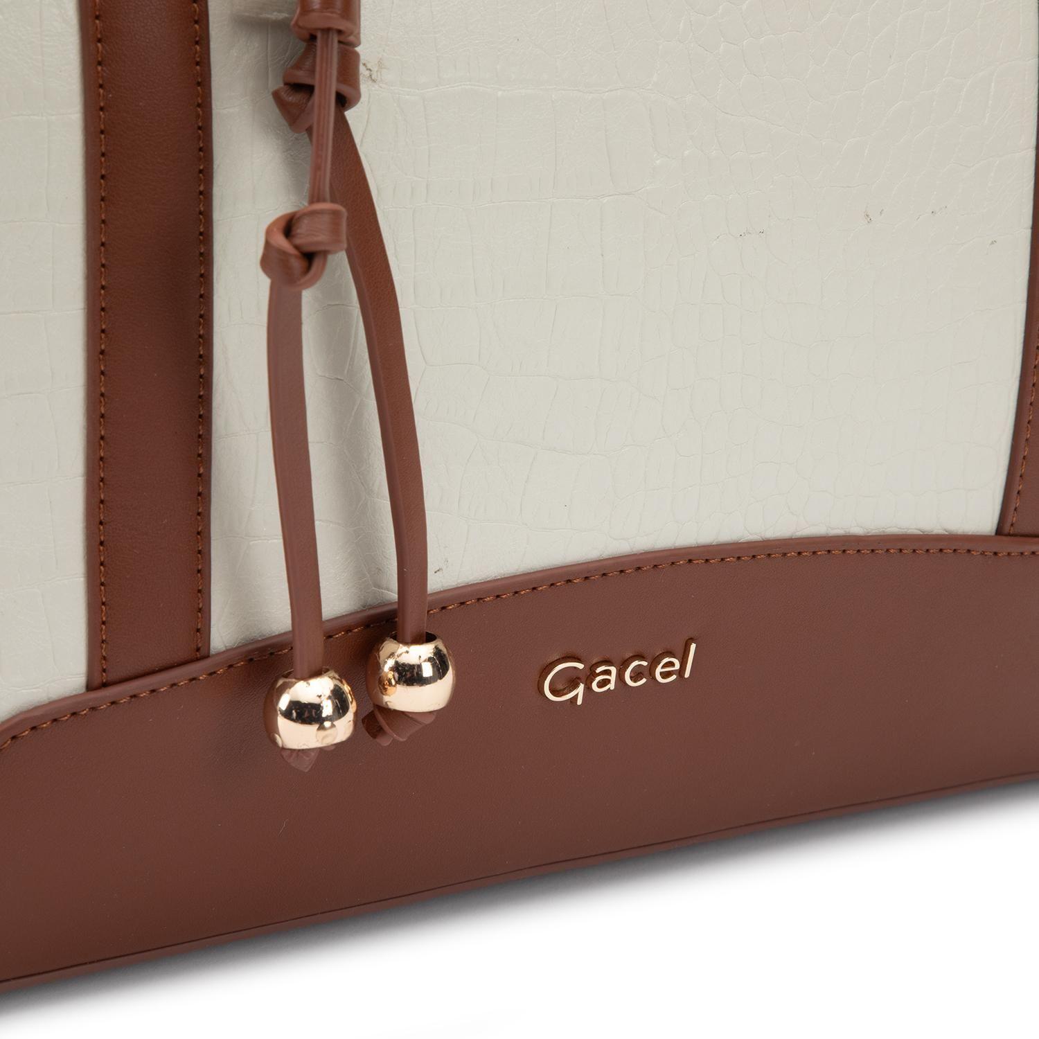 Cartera mujer Gacel off white shopping-6