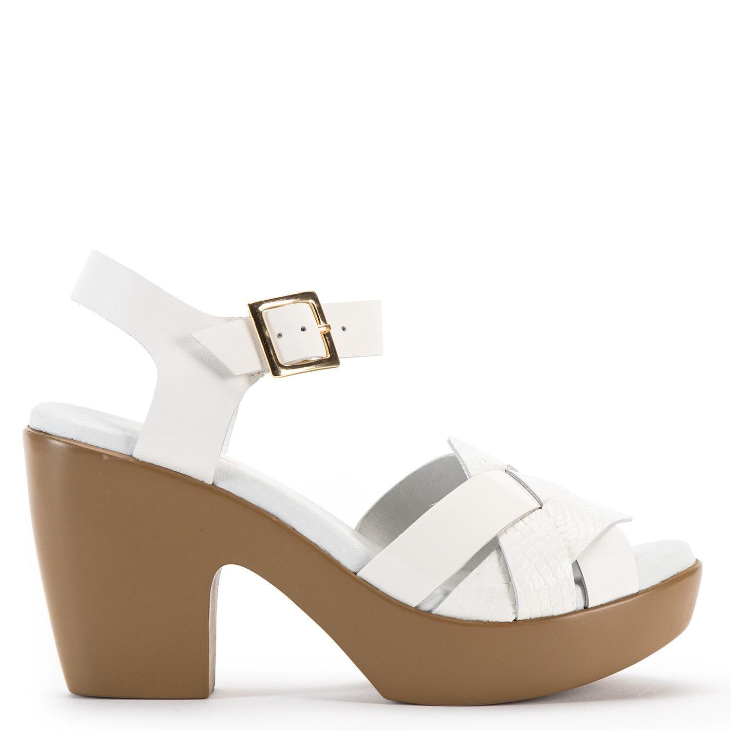 Sandalia de cuero mujer Gacel blanco Dalia-0