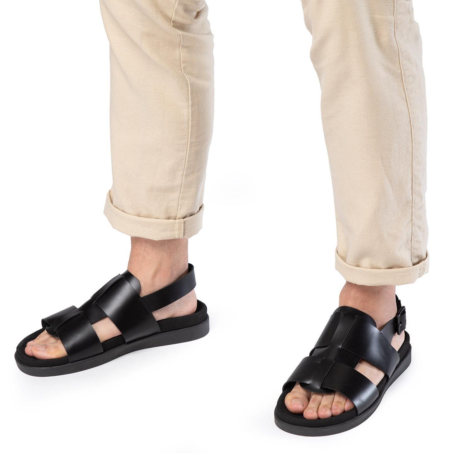 Sandalia de cuero hombre Guante Negro Berna 0035498-1