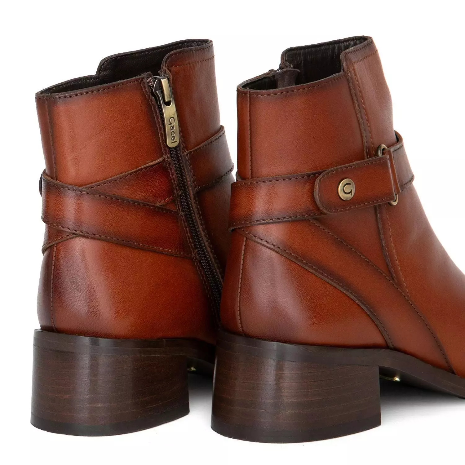 Botin de cuero mujer Gacel tostado Casey 0660738-4
