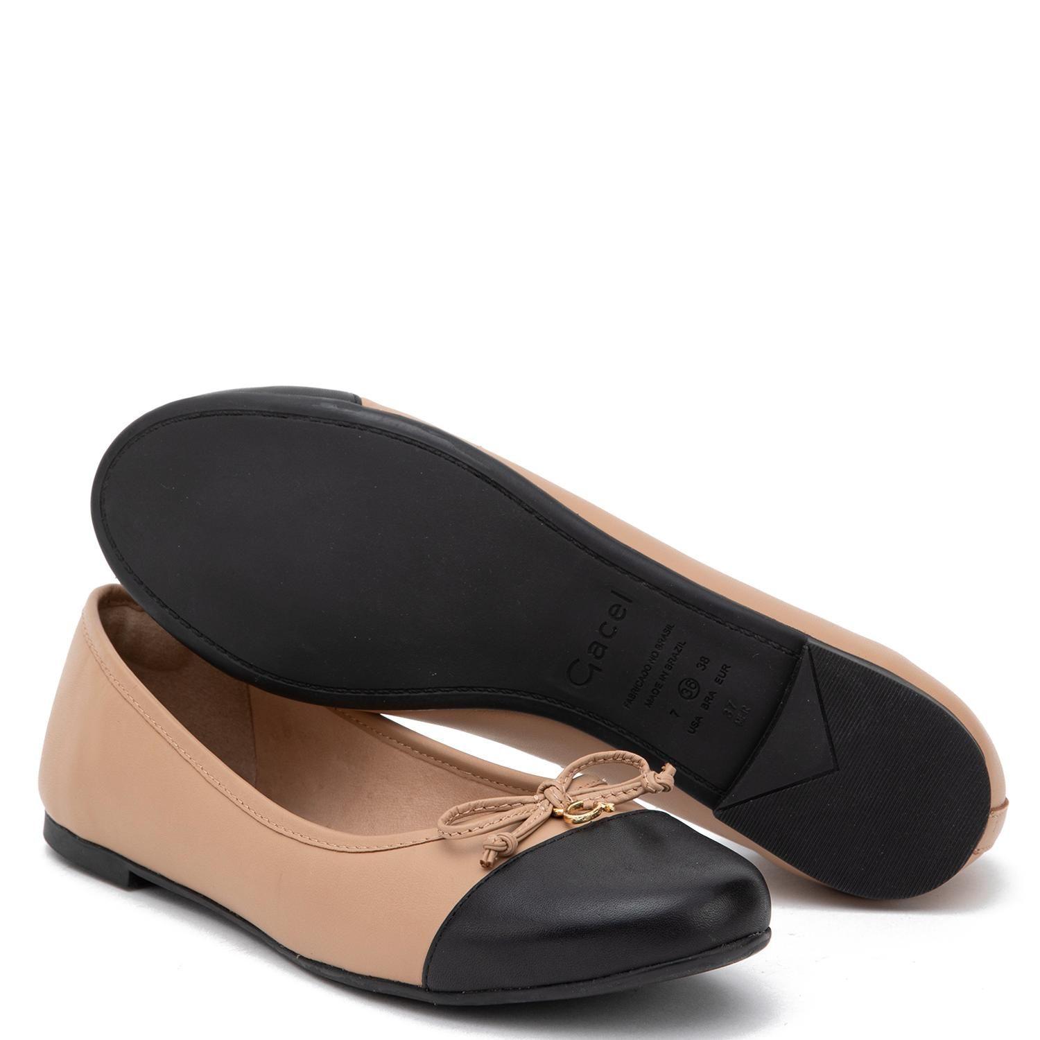 Ballerina de cuero mujer Gacel beige Ikia 0660831-3