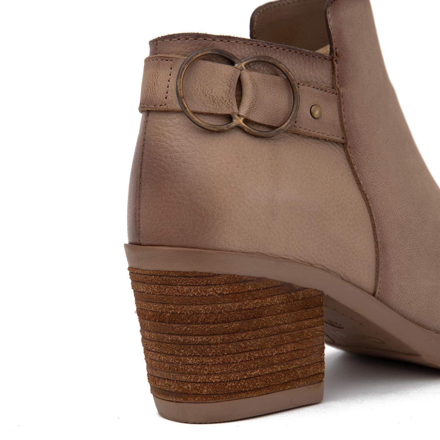 Botin de cuero mujer Gacel arena Piera-3