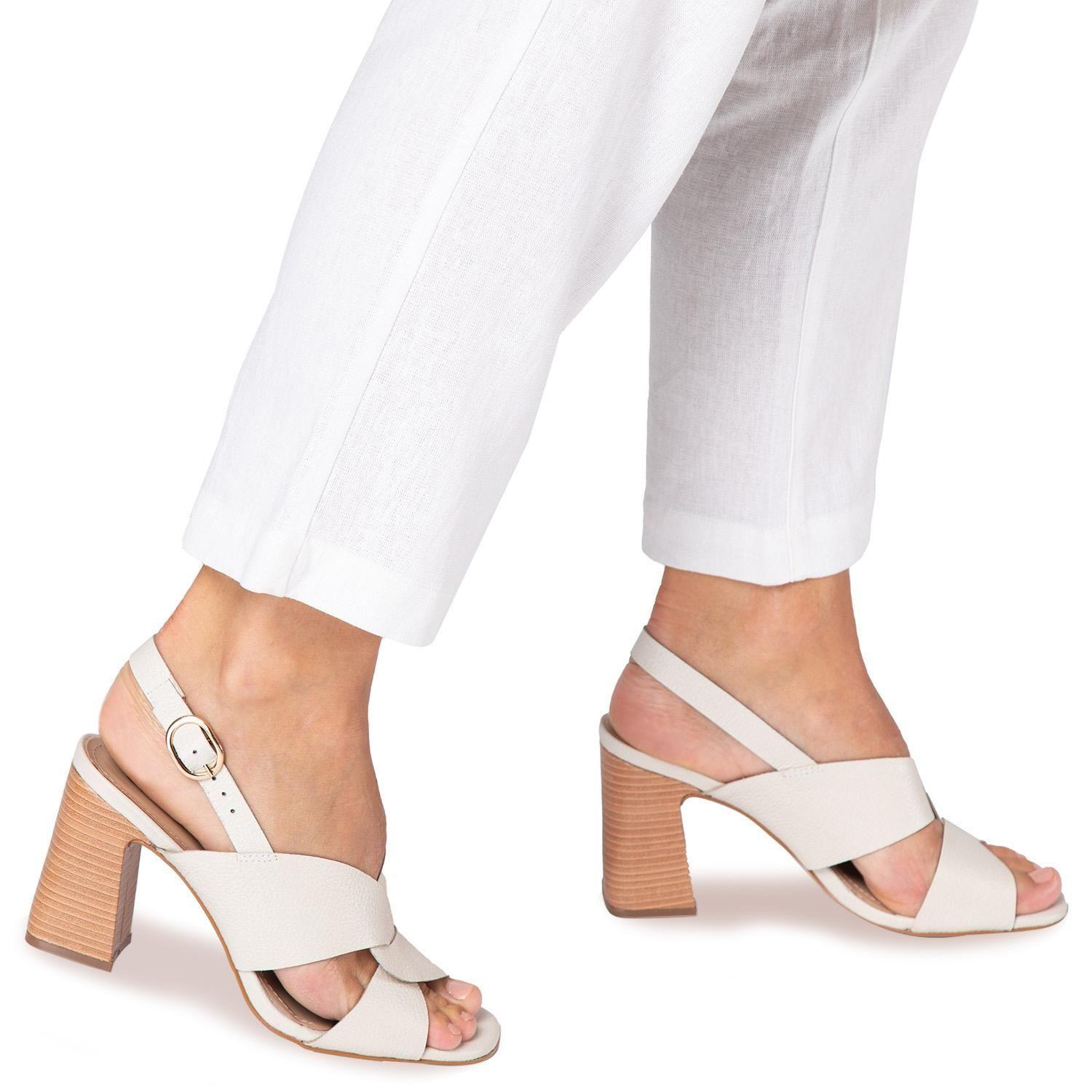 Sandalia de cuero mujer Gacel Crema Judith 0659591-1