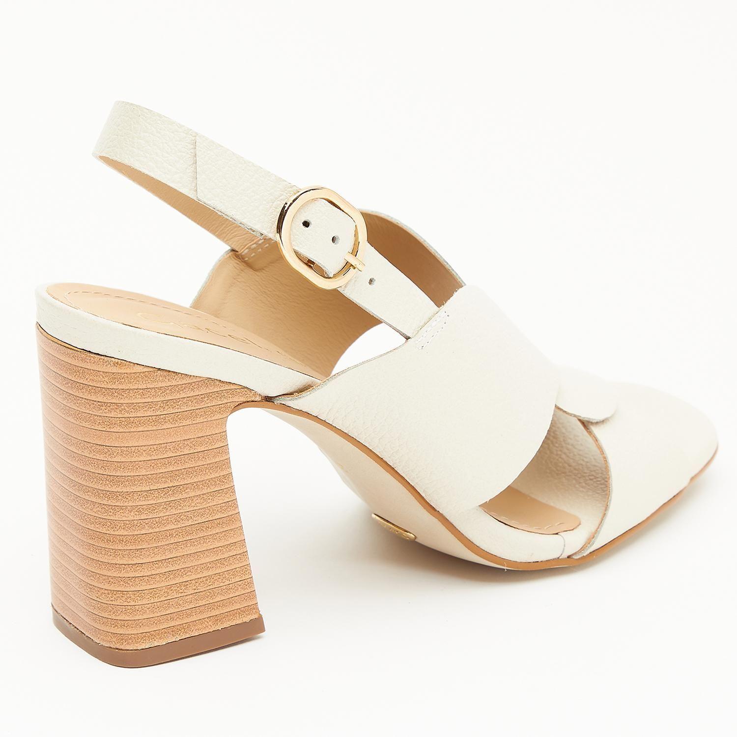 Sandalia de cuero mujer Gacel Crema Judith 0659591-4