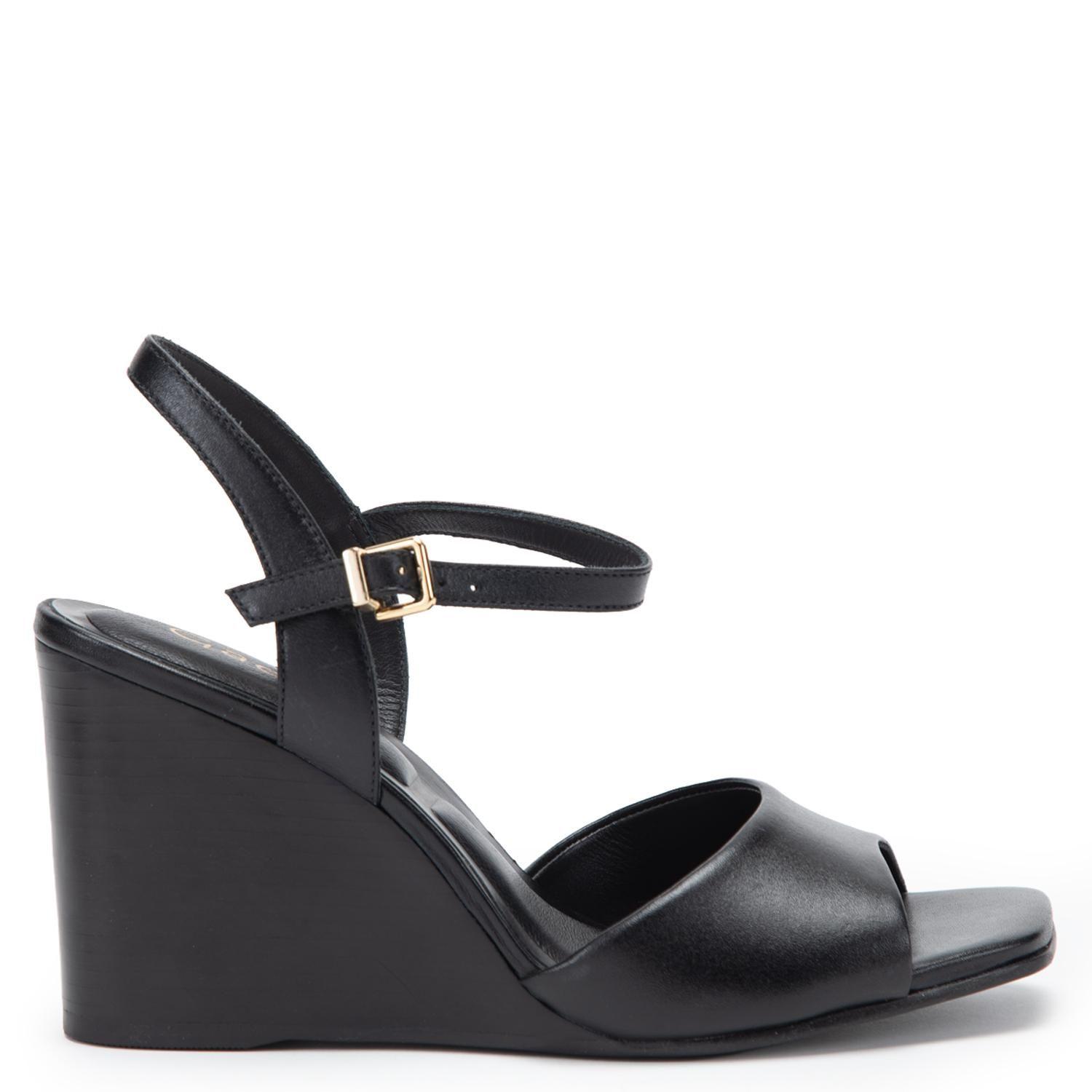 Sandalia de cuero mujer Gacel negro Liza-0