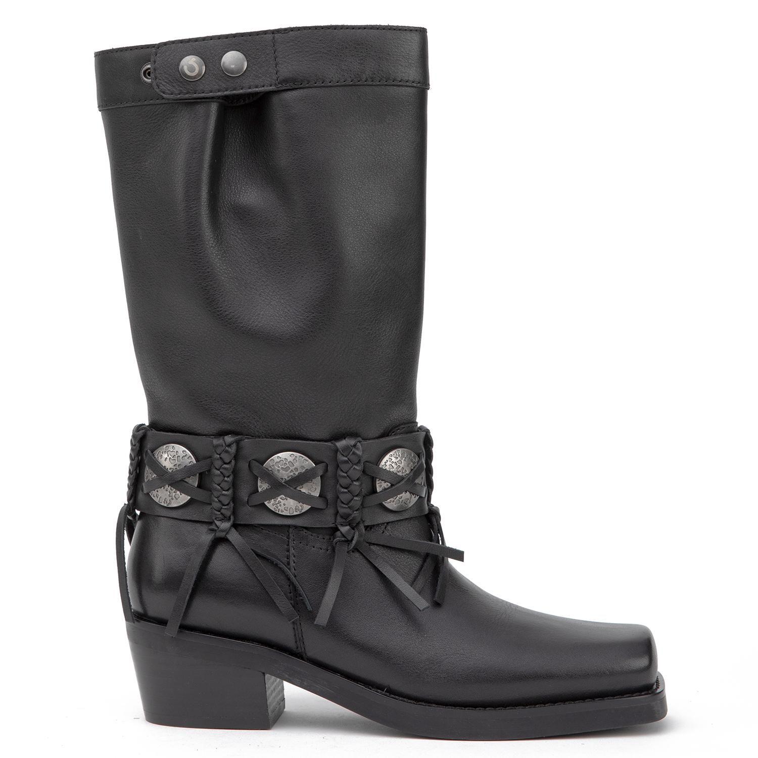 Bota de cuero mujer Gacel negro Juniper-0