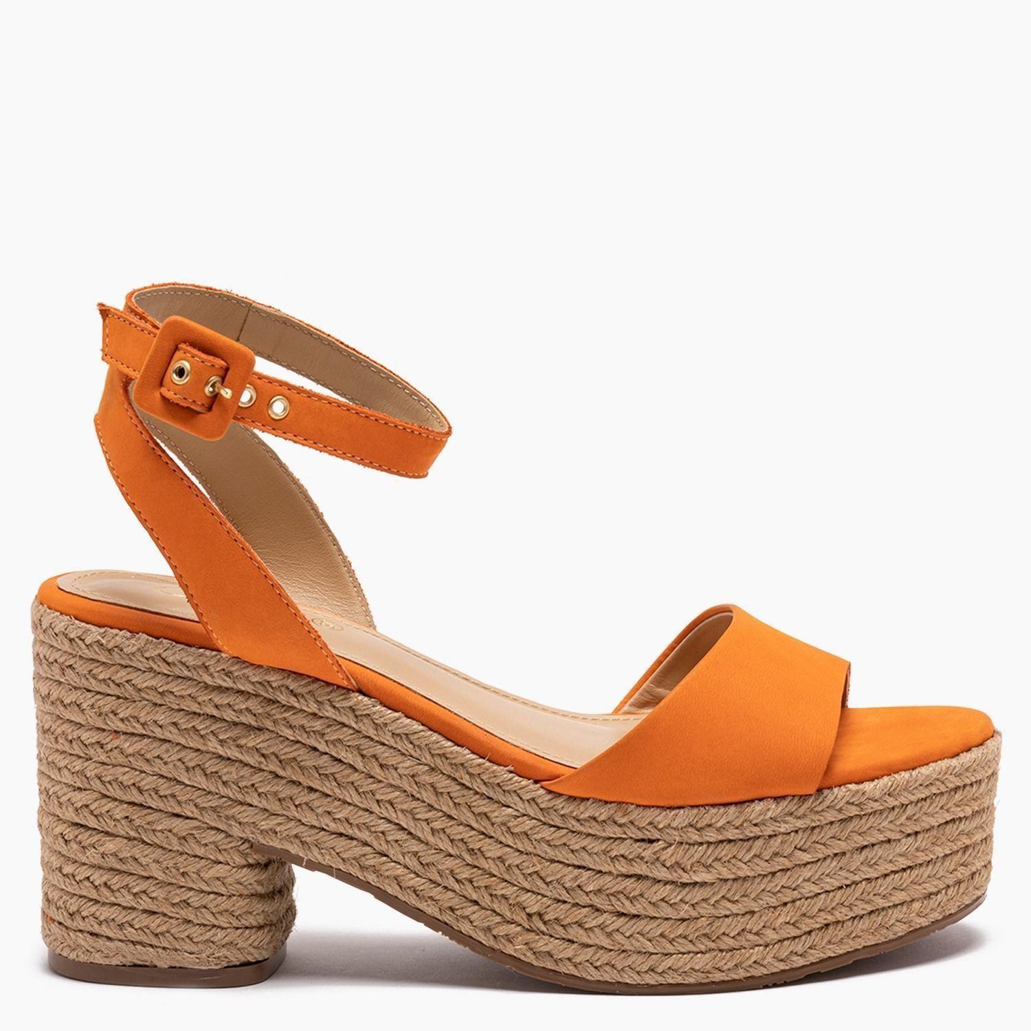 Sandalia de cuero mujer Gacel naranjo Marita 0658340-0
