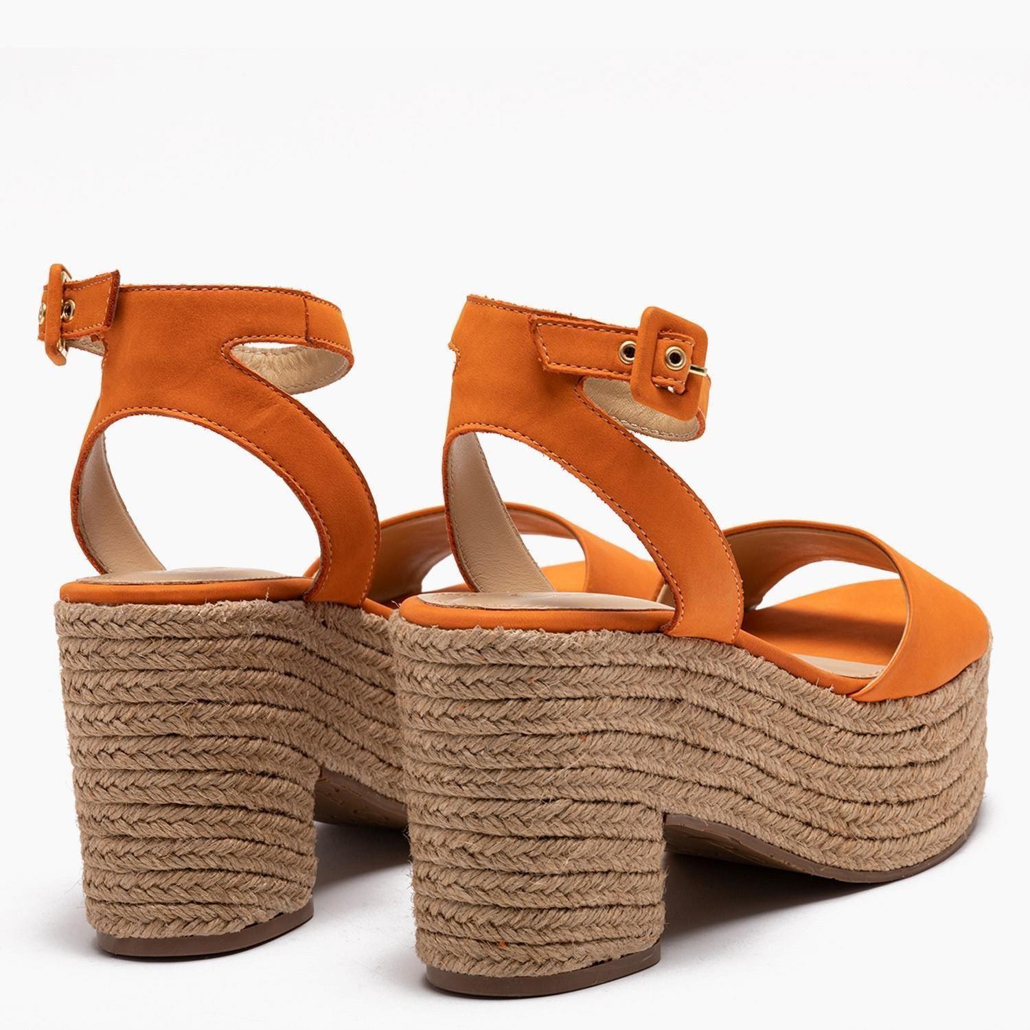 Sandalia de cuero mujer Gacel naranjo Marita 0658340-5