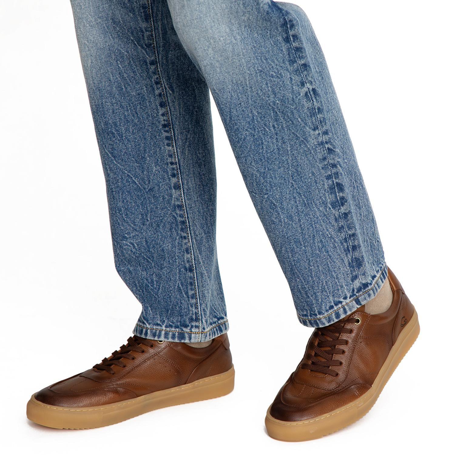 Zapatilla de cuero hombre Guante chocolate Florence-1