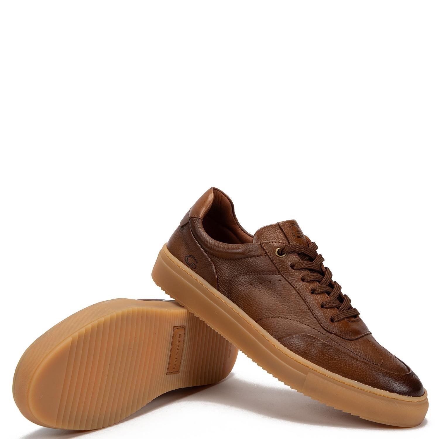 Zapatilla de cuero hombre Guante chocolate Florence-3