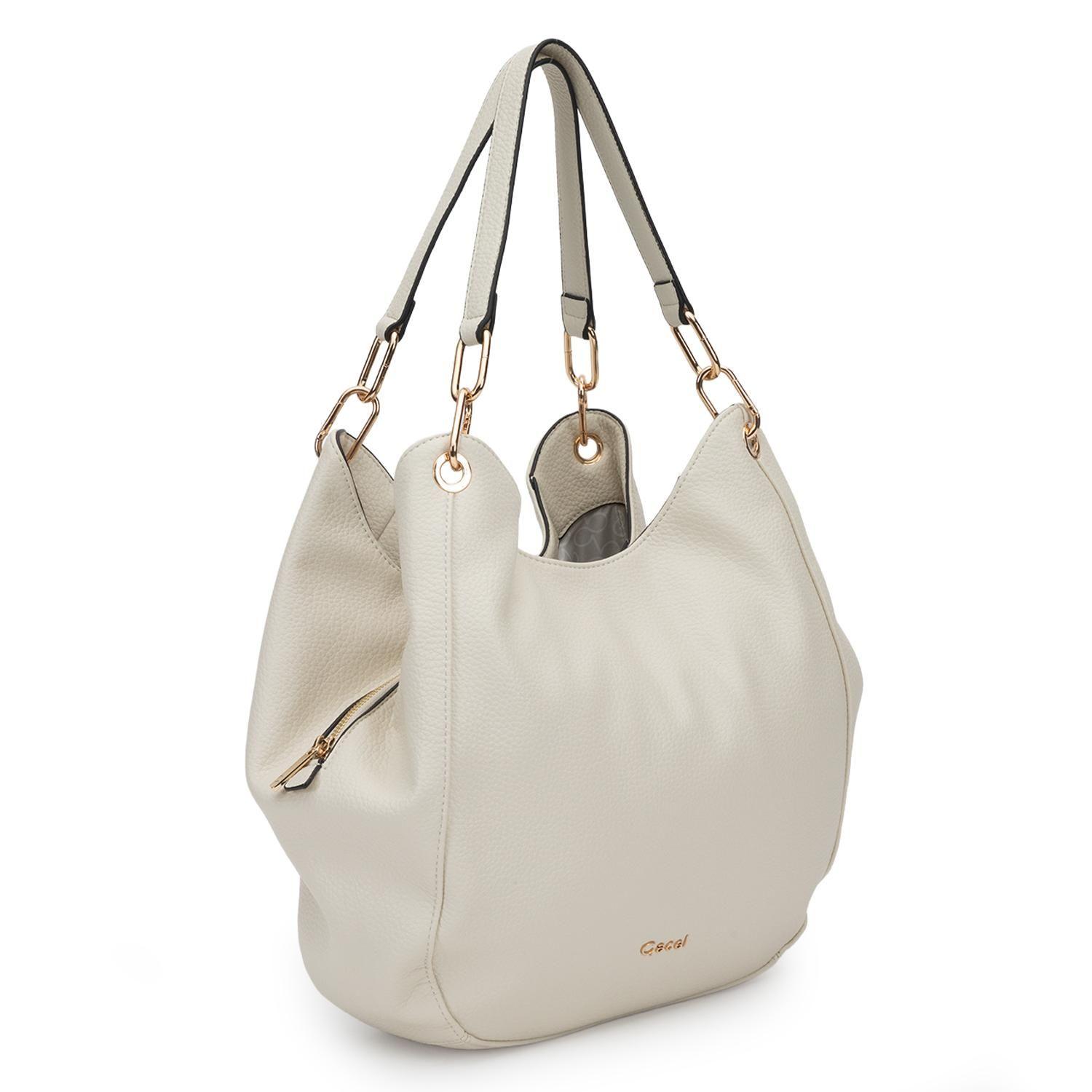 Cartera mujer Gacel off white dos asas grande-2