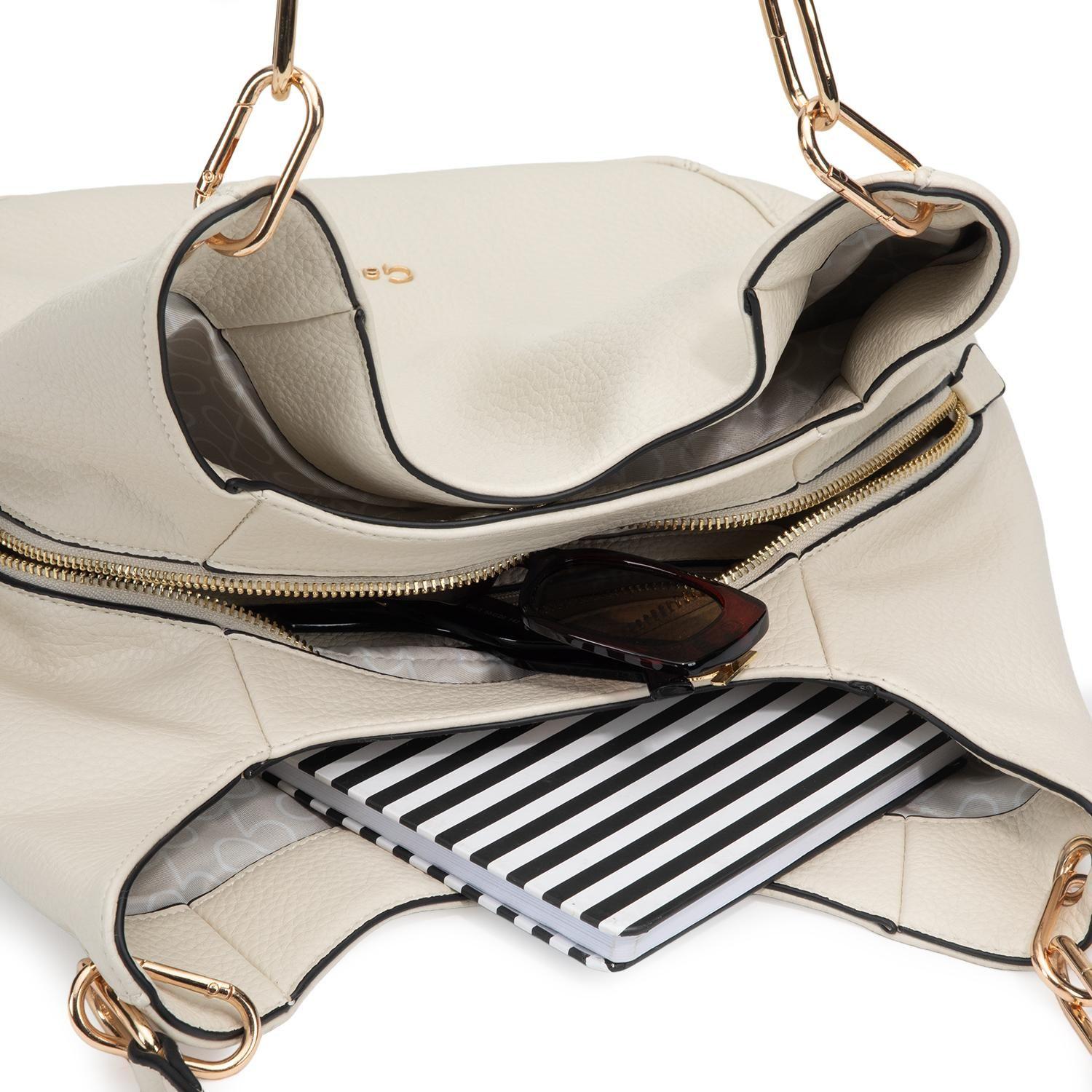Cartera mujer Gacel off white dos asas grande-8