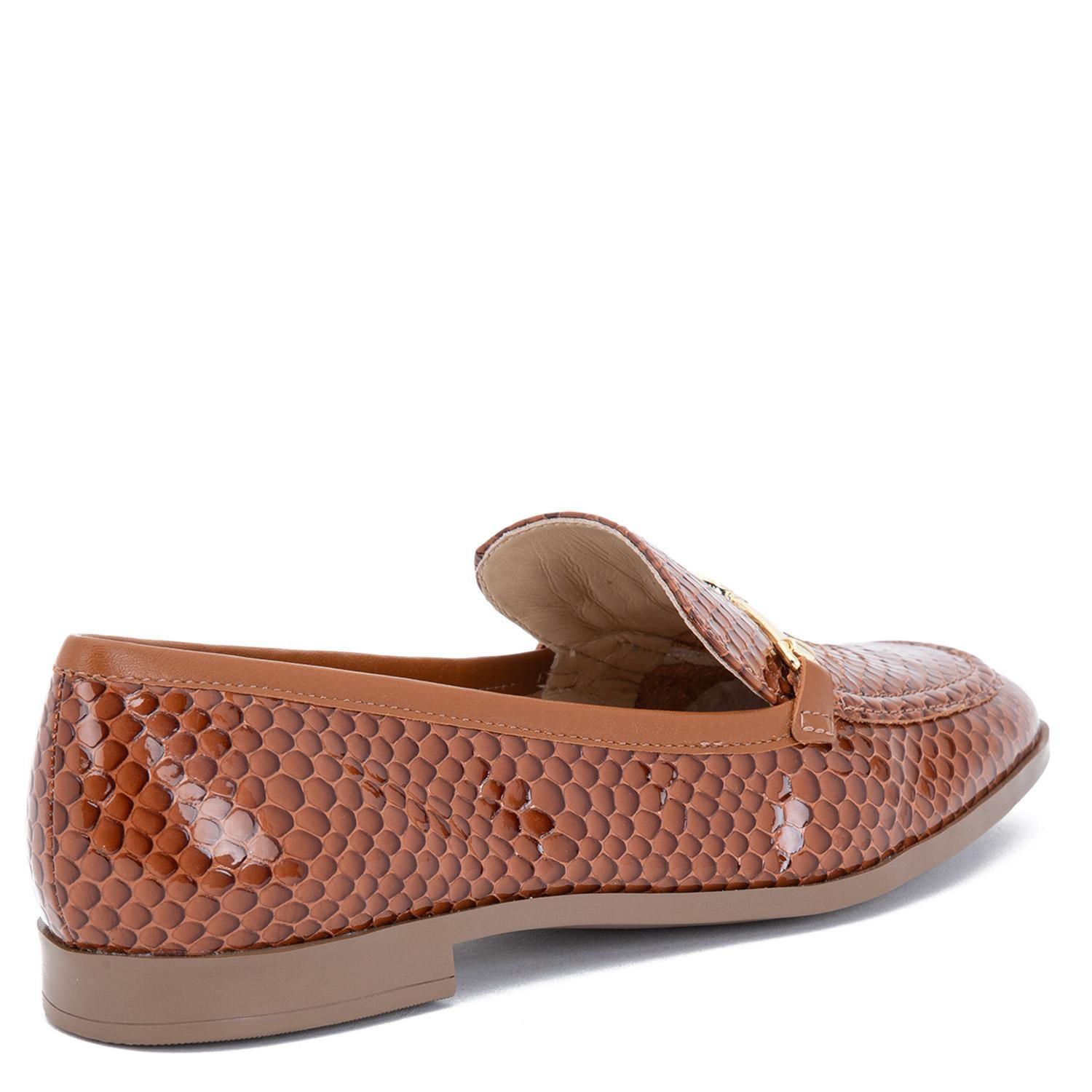 Mocasin de cuero mujer Gacel tostado Trace-3