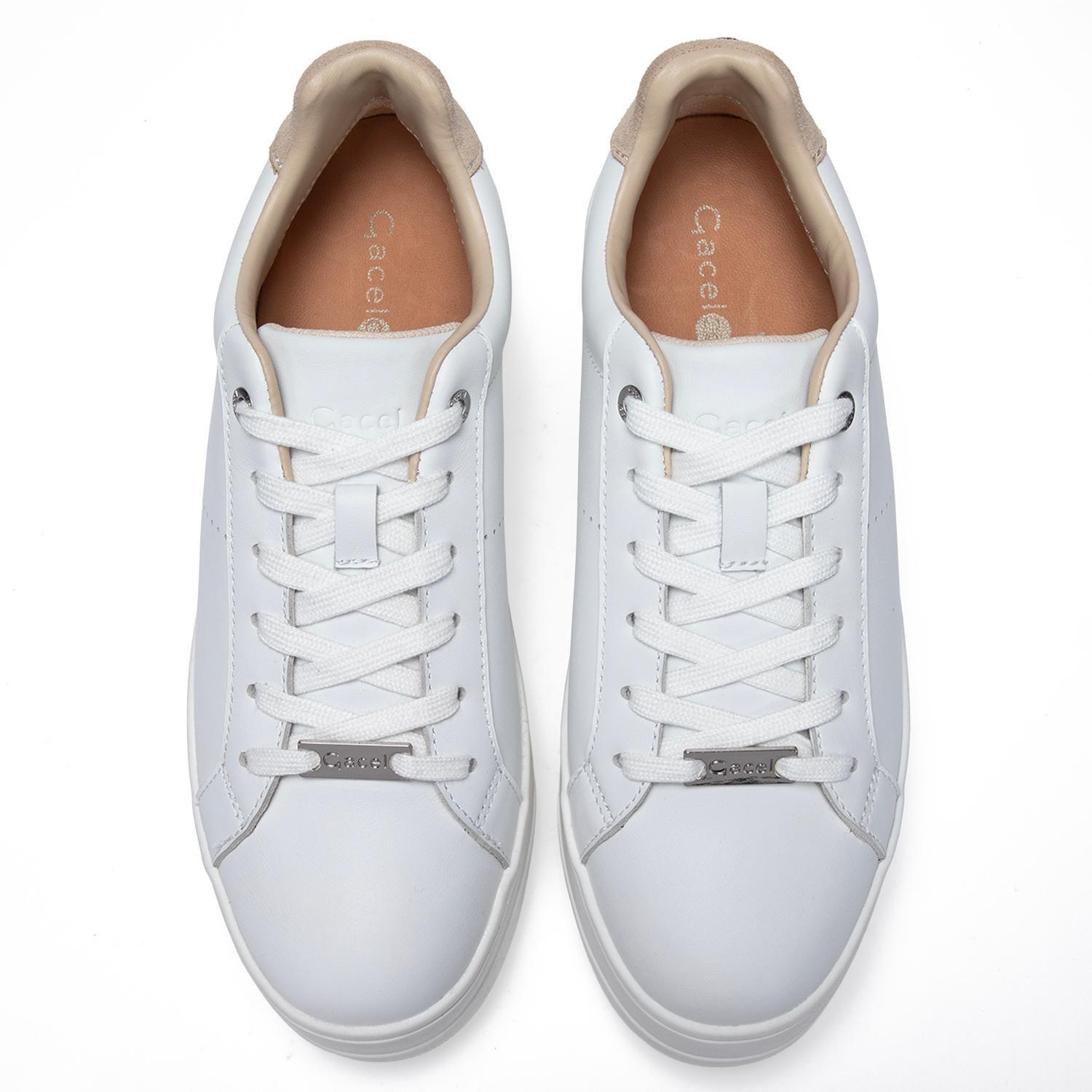 Zapatilla de cuero mujer Gacel blanco Rosi-3