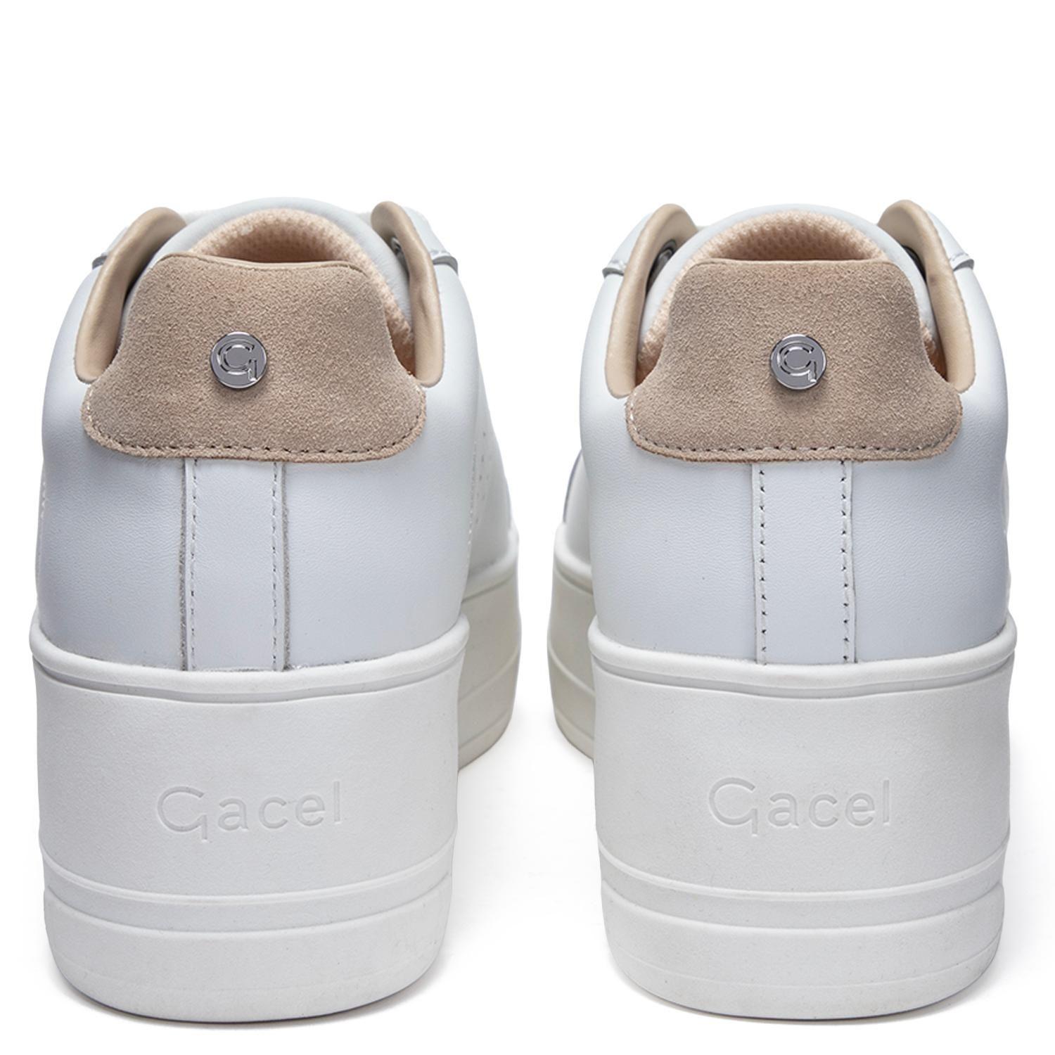 Zapatilla de cuero mujer Gacel blanco Rosi-4