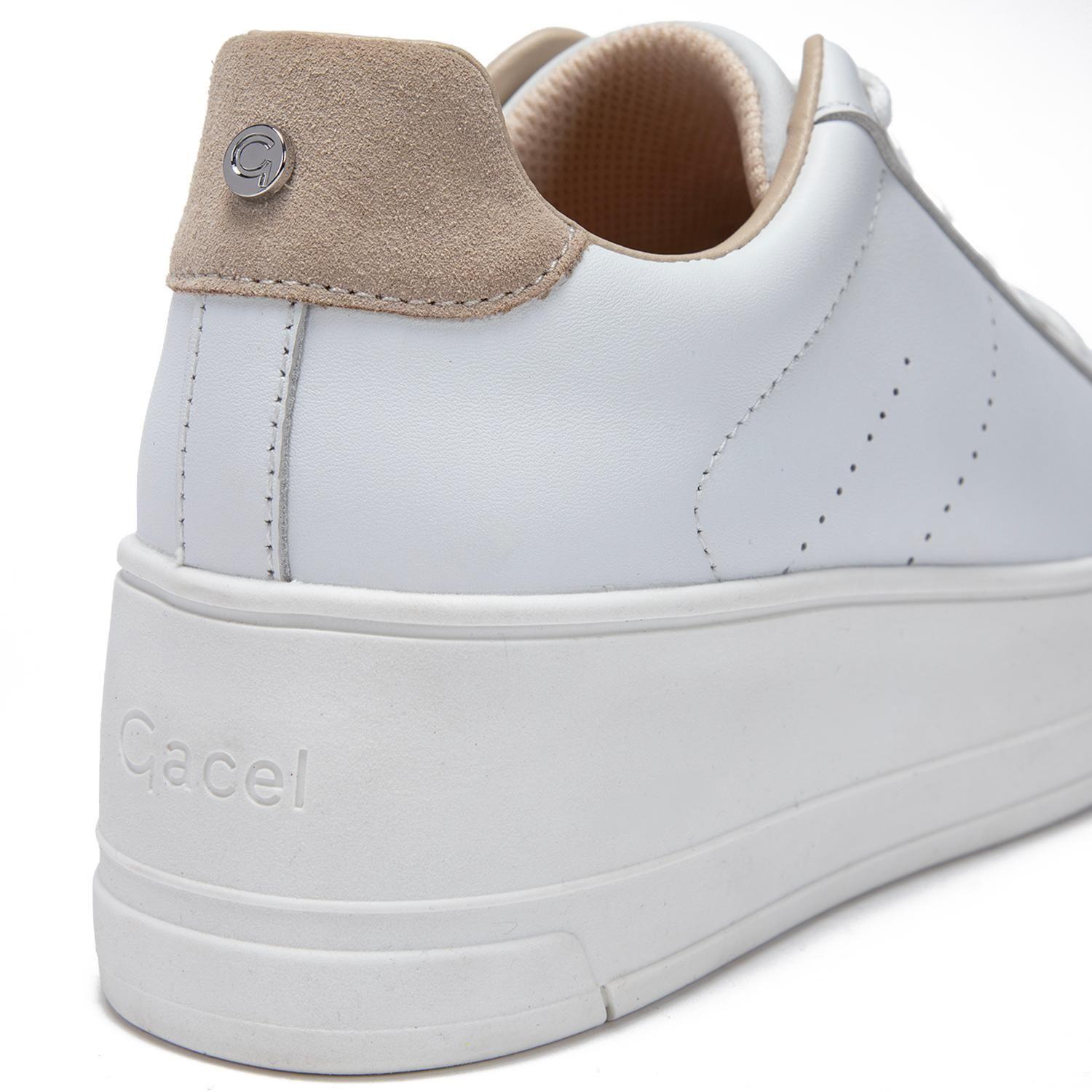 Zapatilla de cuero mujer Gacel blanco Rosi-6
