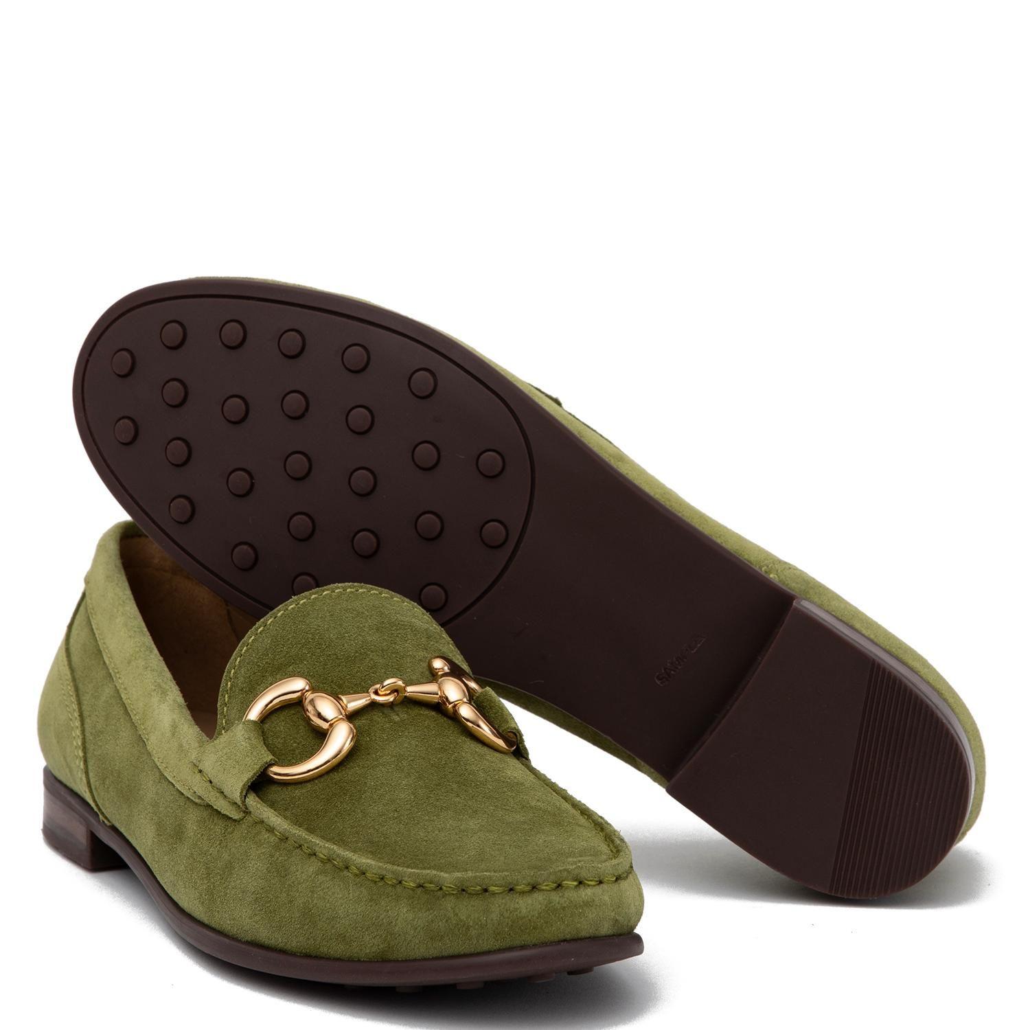 Mocasin de cuero mujer Gacel olivo Siri 0661020-3