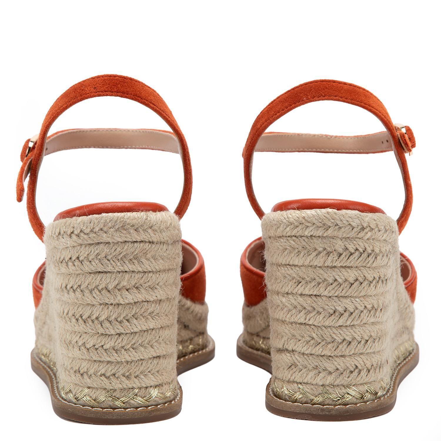 Alpargata de cuero mujer Gacel naranjo Adela 0661102-4