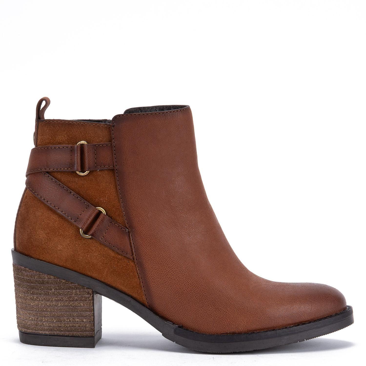 Botin de cuero mujer Gacel tostado Piera-0