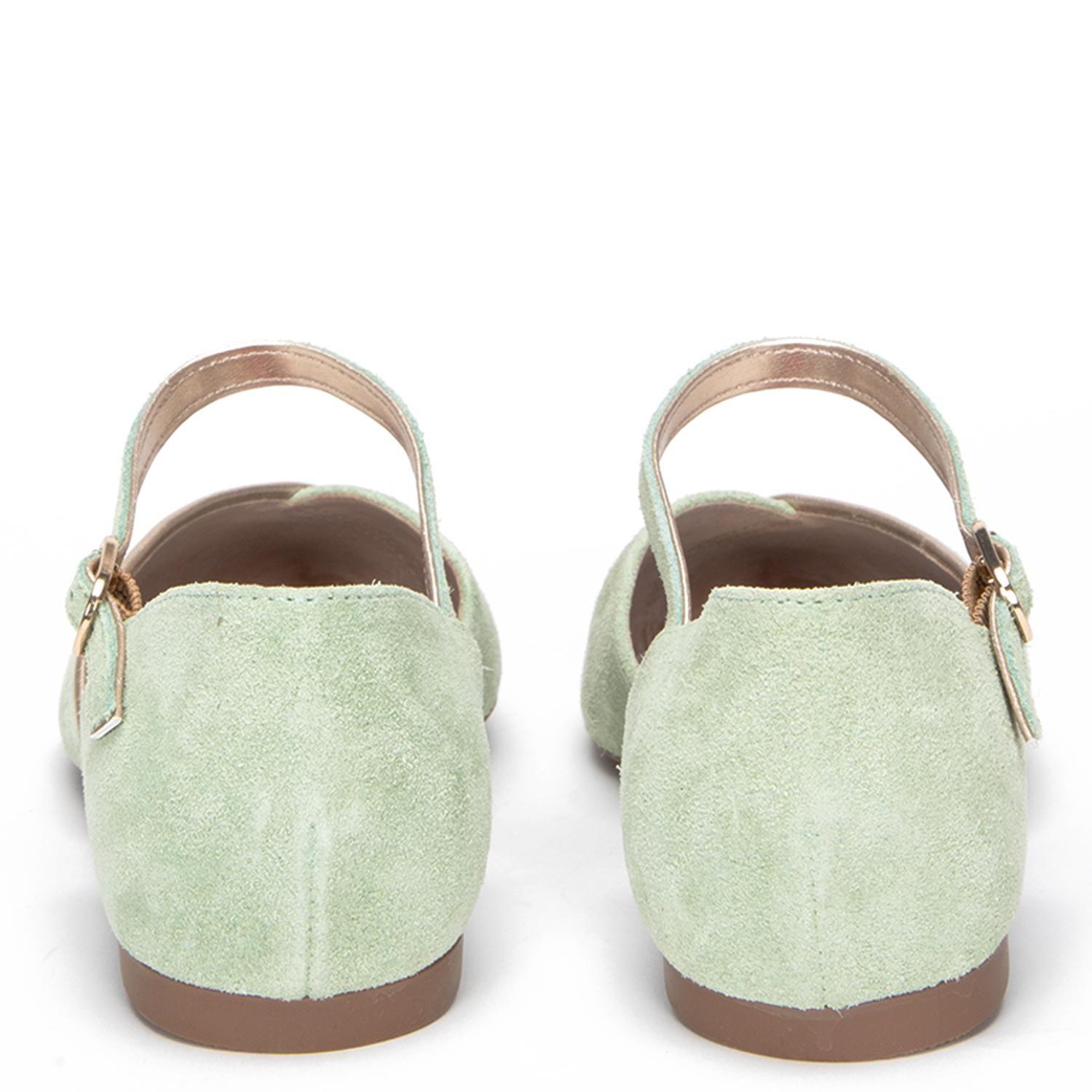 Ballerina de cuero mujer Gacel sage Kim-5
