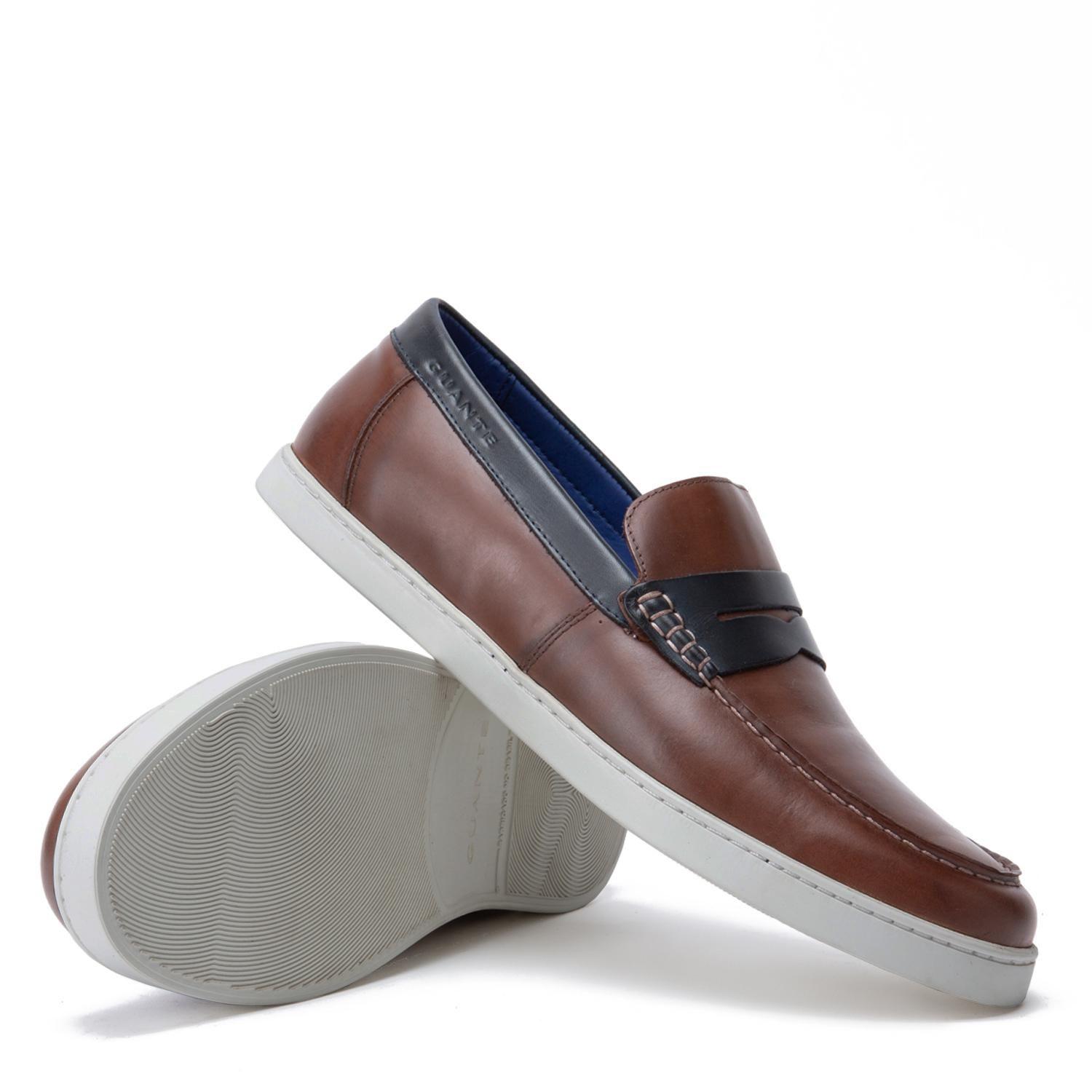 Mocasin de cuero hombre Guante chocolate Beachport-3