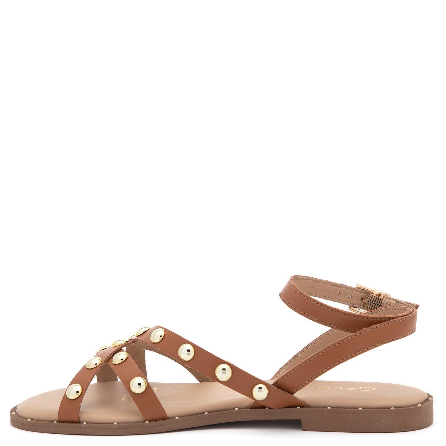 Sandalia de cuero mujer Gacel camel Nia-2