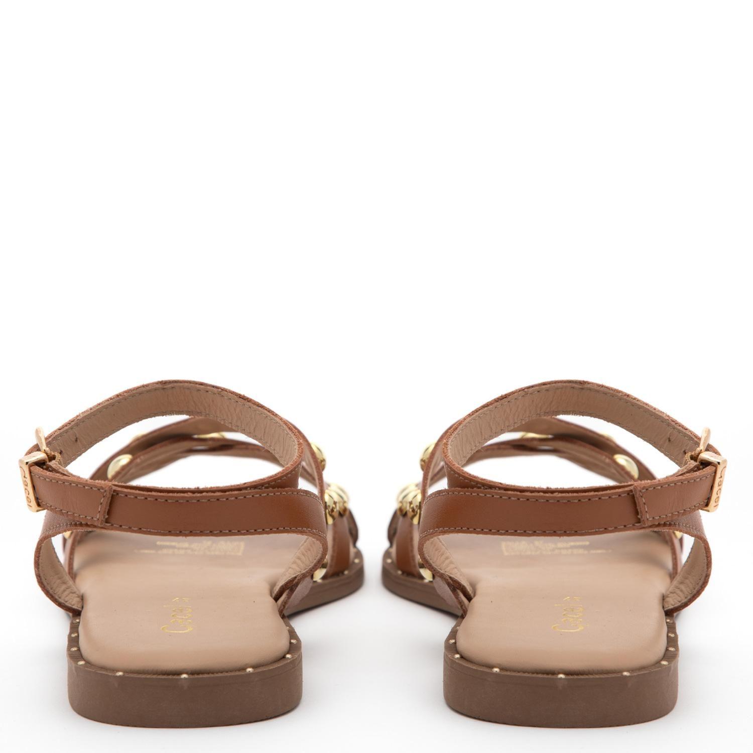 Sandalia de cuero mujer Gacel camel Nia-4