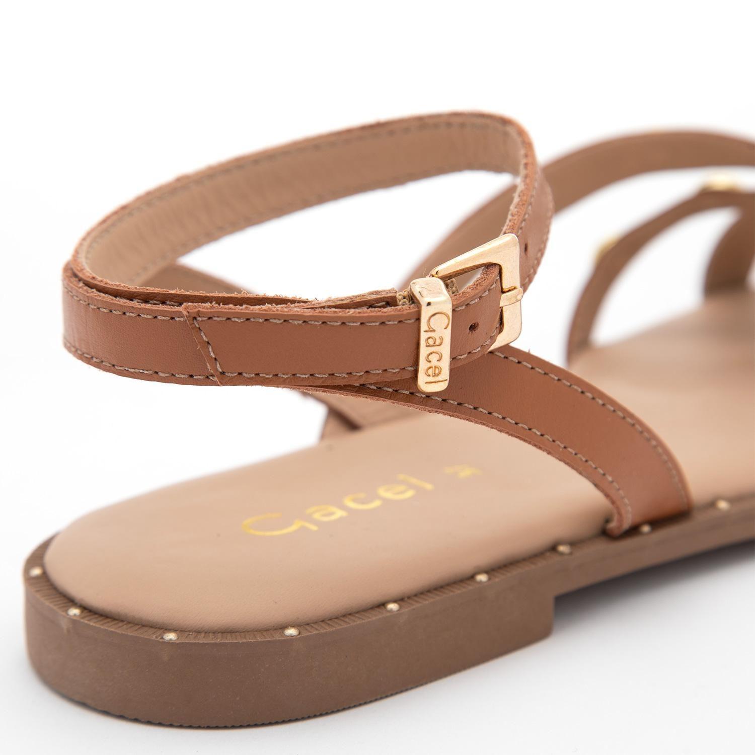 Sandalia de cuero mujer Gacel camel Nia-6