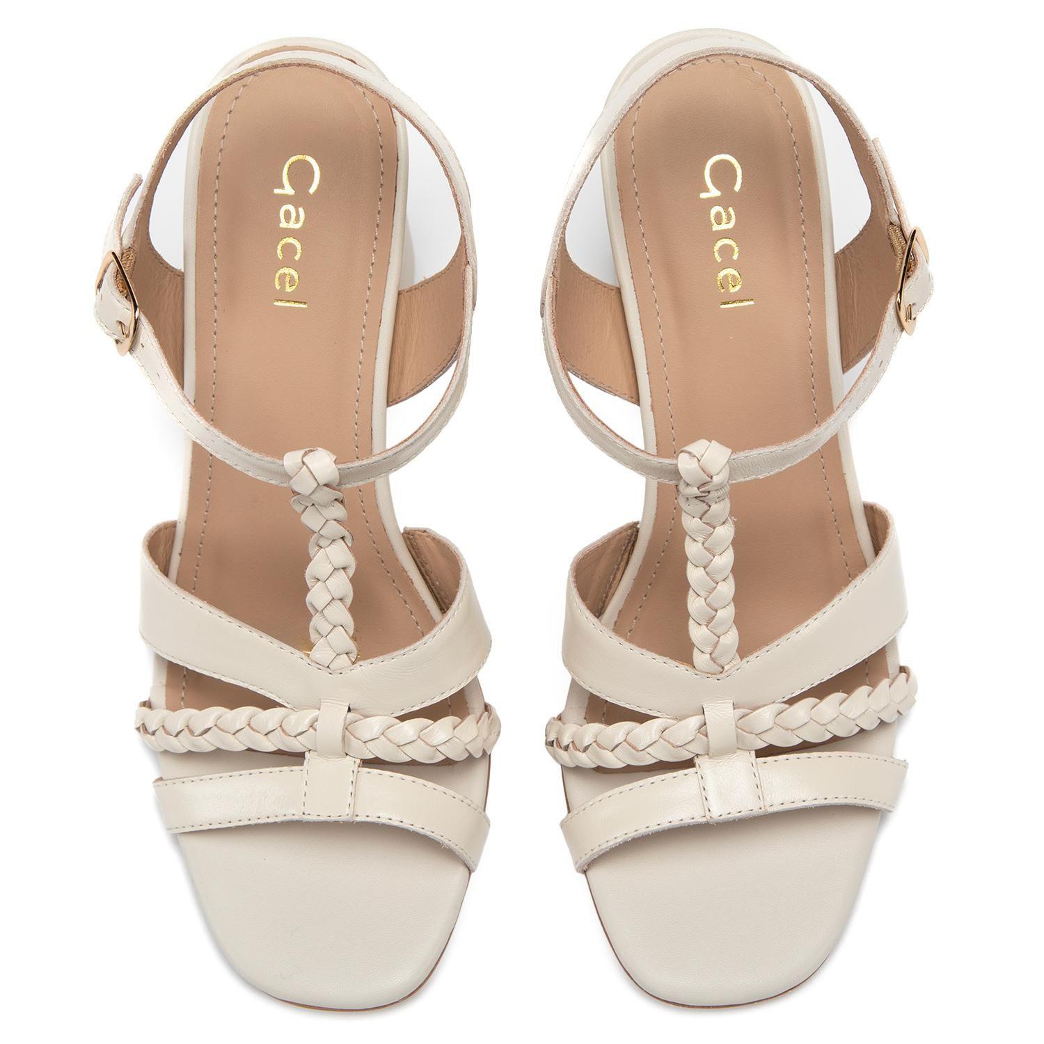 Sandalia de cuero mujer Gacel off white Judith 0661528-3