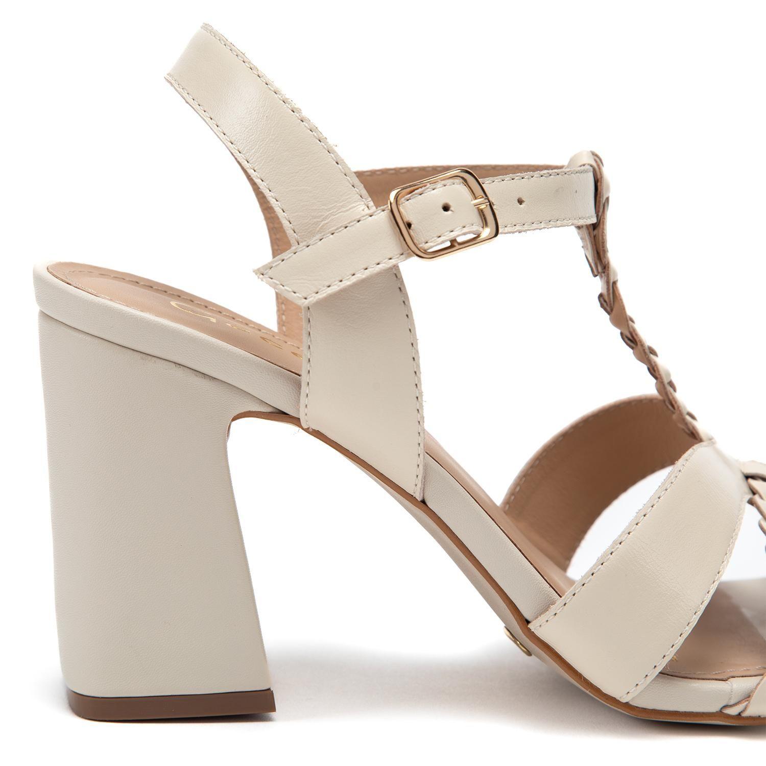 Sandalia de cuero mujer Gacel off white Judith 0661528-6