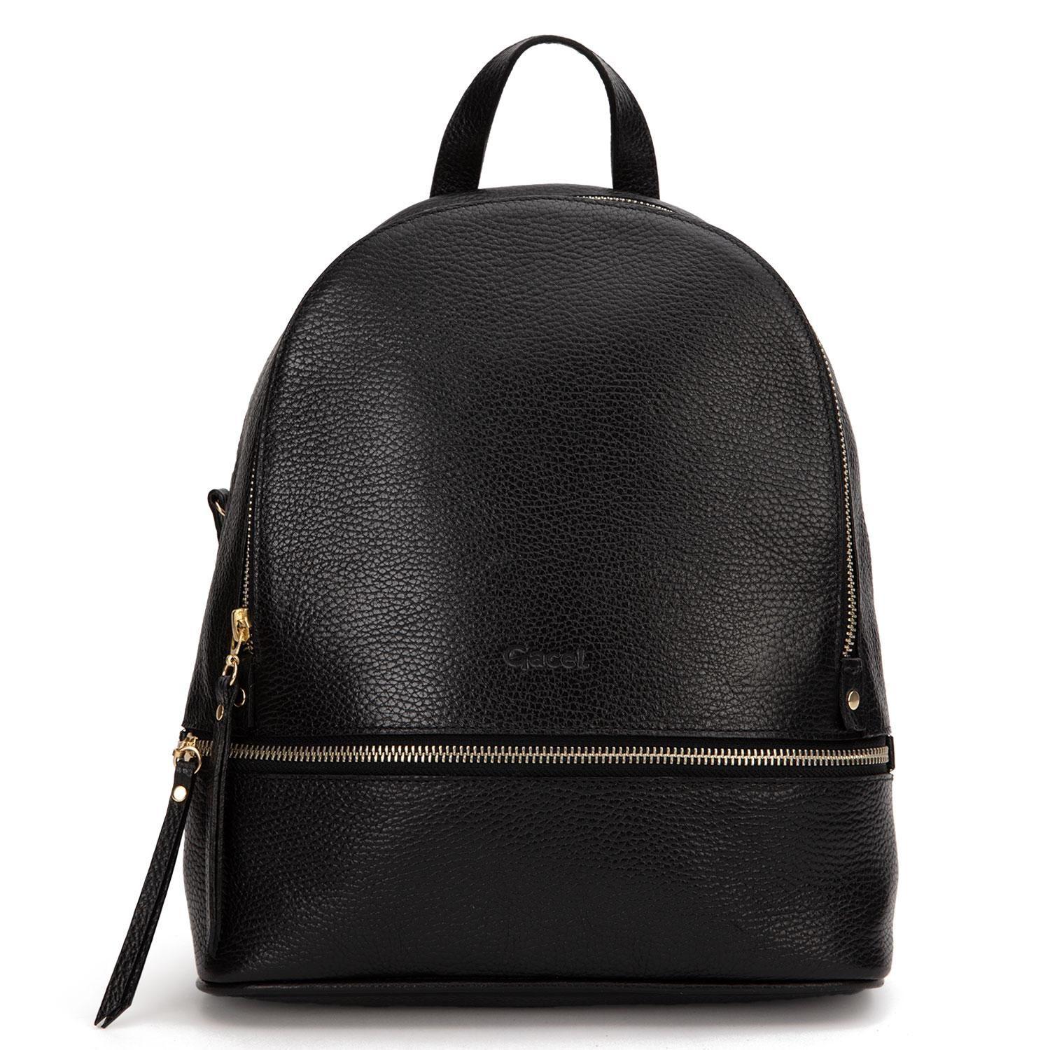 Mochila de cuero mujer Gacel negro Grande-0