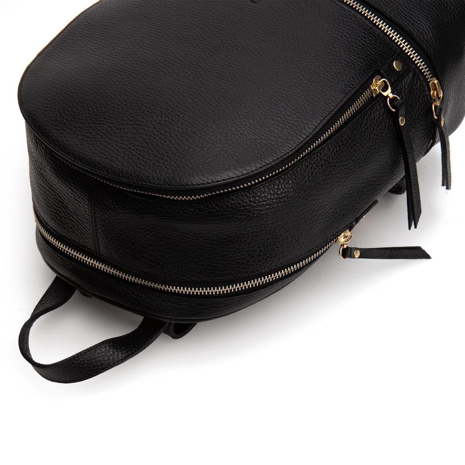 Mochila de cuero mujer Gacel negro Grande-3