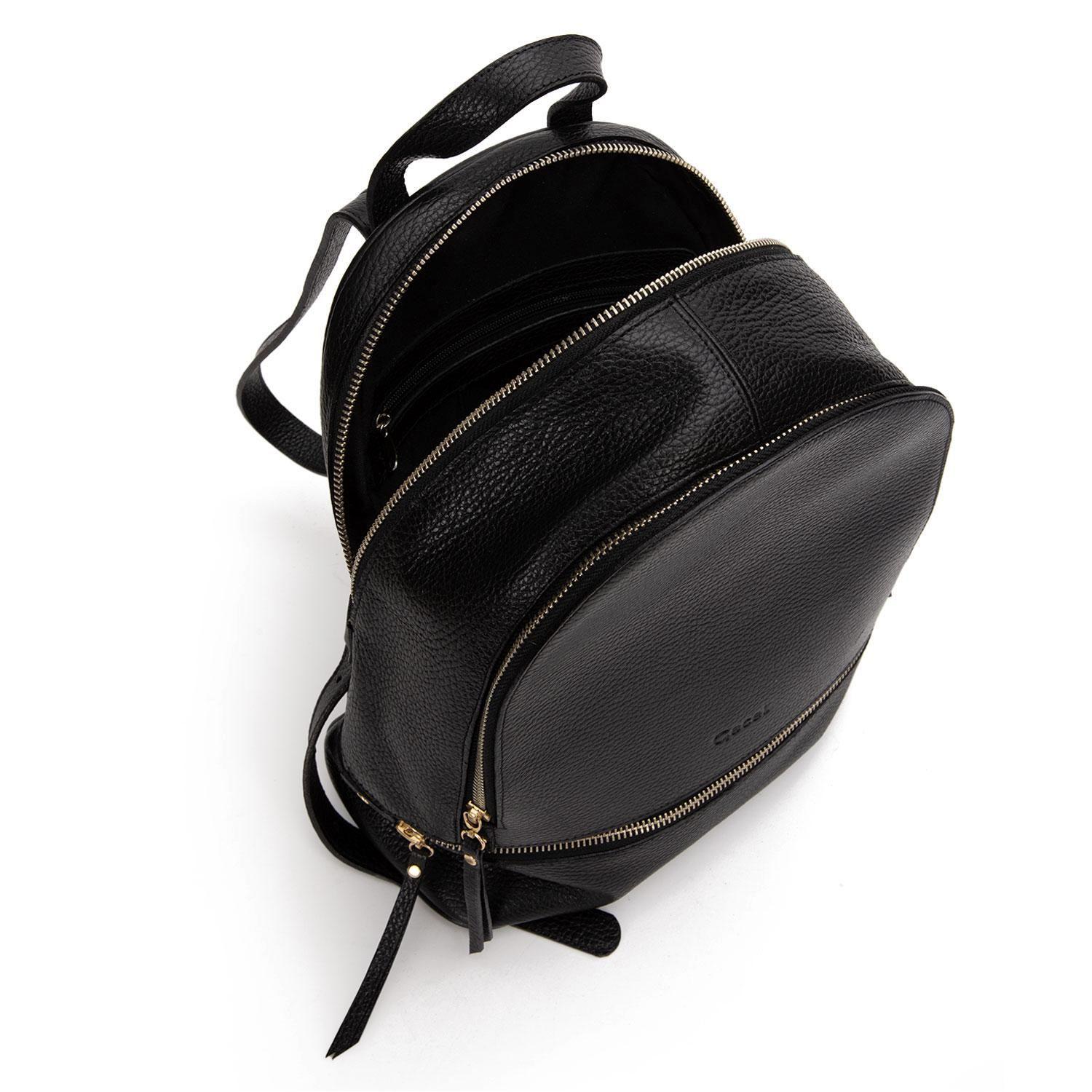 Mochila de cuero mujer Gacel negro Grande-4