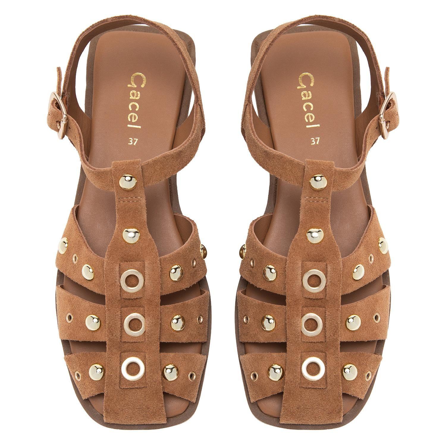 Sandalia de cuero mujer Gacel camel Kari 0661260-3