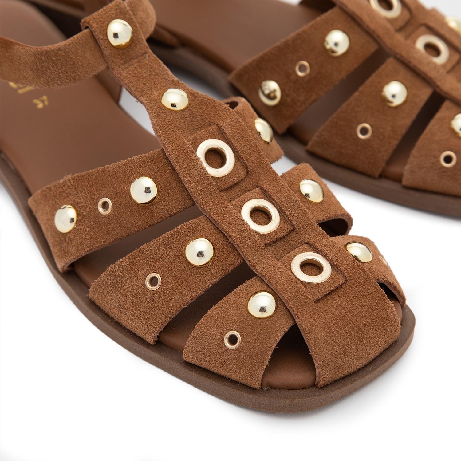 Sandalia de cuero mujer Gacel camel Kari 0661260-5