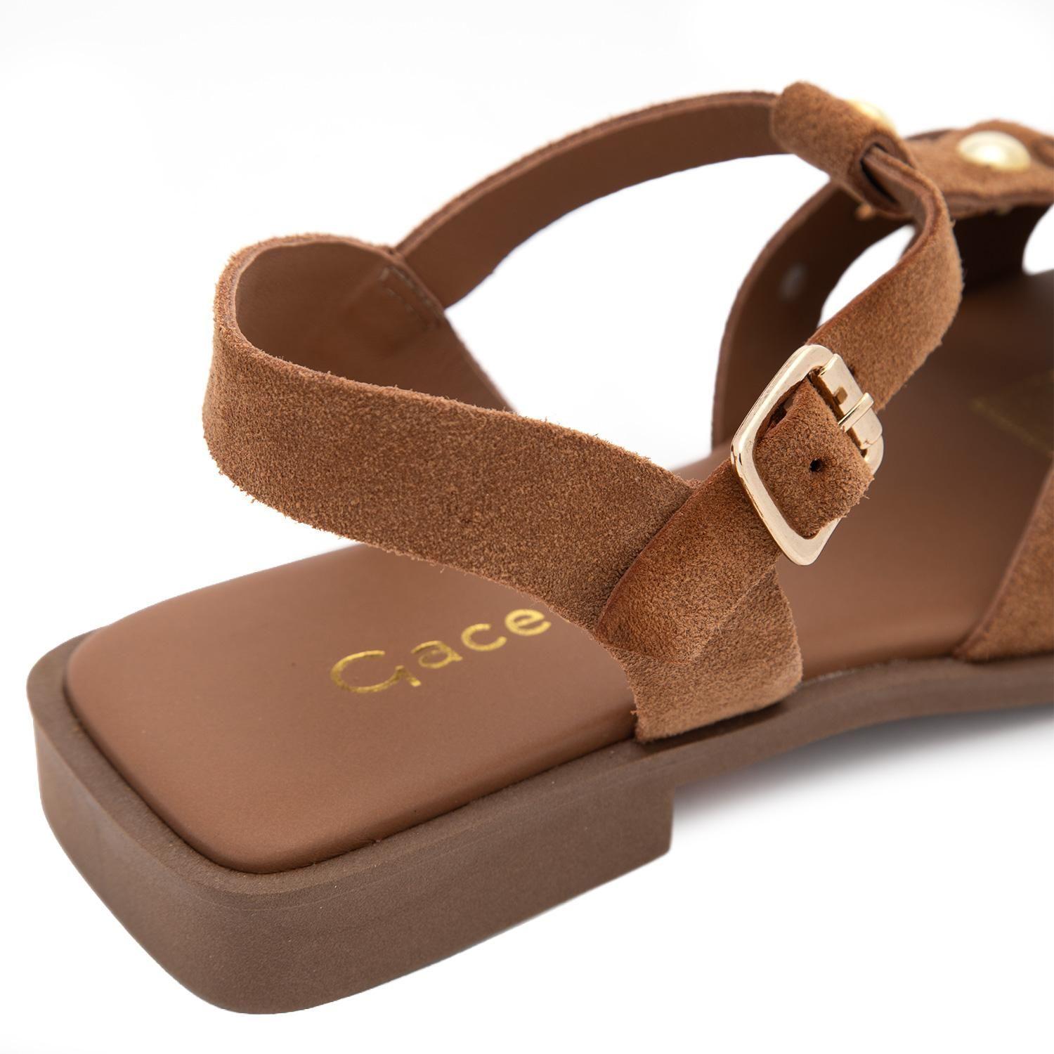 Sandalia de cuero mujer Gacel camel Kari 0661260-6
