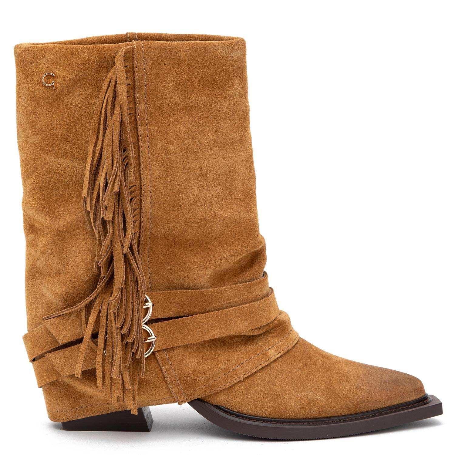Botin de cuero mujer Gacel camel Zahara-0