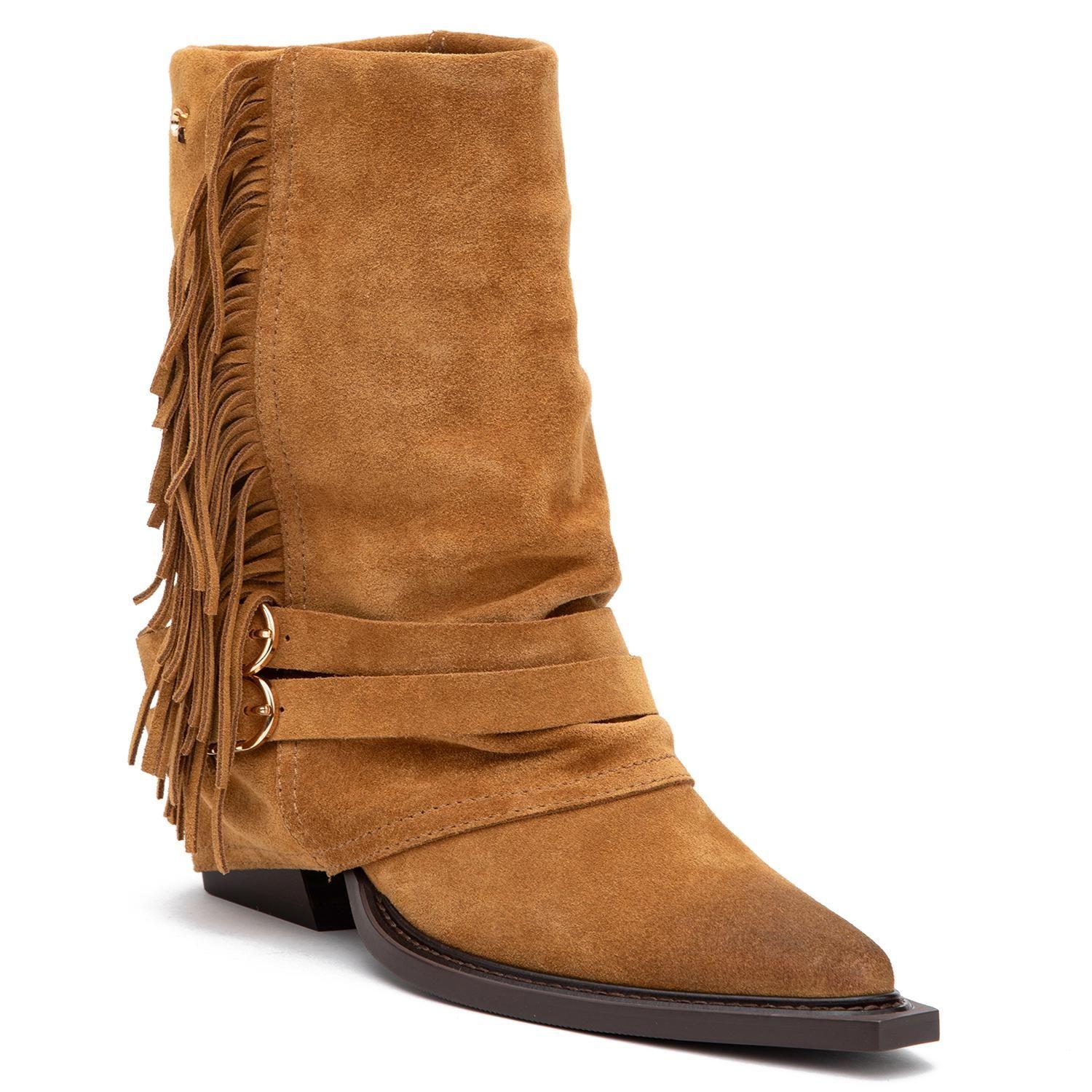 Botin de cuero mujer Gacel camel Zahara-2