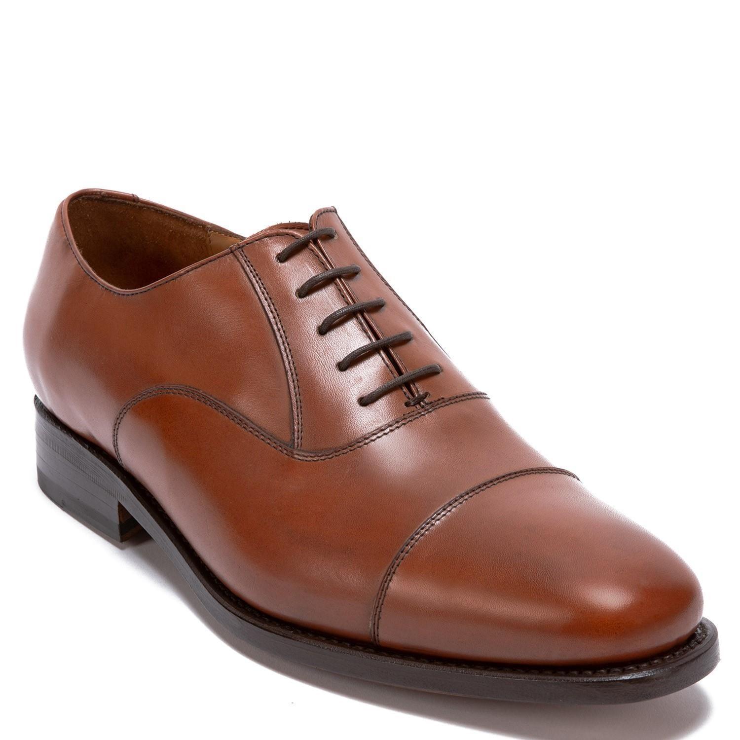 Zapato de cuero hombre Guante brandy Suela Punteado-2