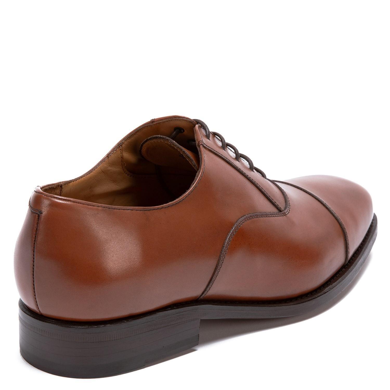Zapato de cuero hombre Guante brandy Suela Punteado-4